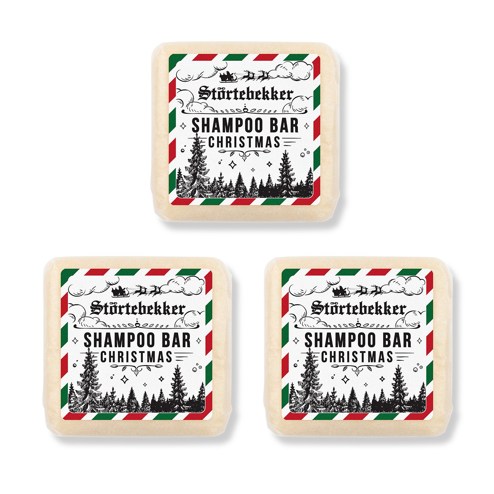 Störtebekker Festes Haarshampoo Weihnachtsedition (Zimt-Orange), 3-tlg., Vegane & Nachhaltige Reinigung für Körper und Haar