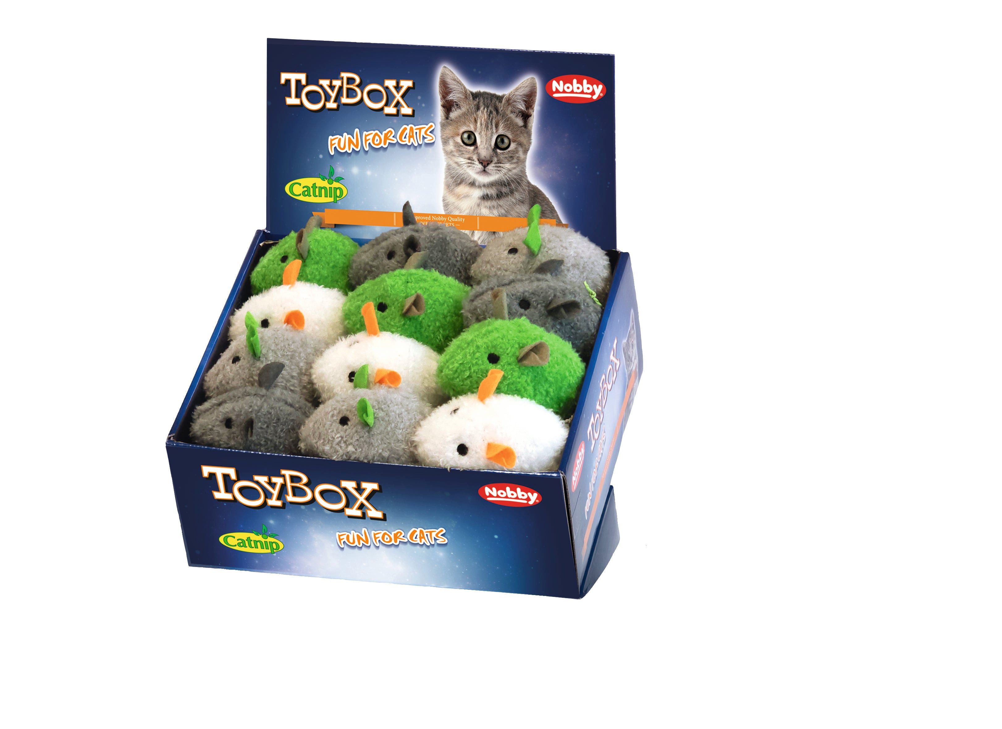 Nobby Plüschmäuse Vorratspack Mäuse mit Katzenminze, (24-tlg)