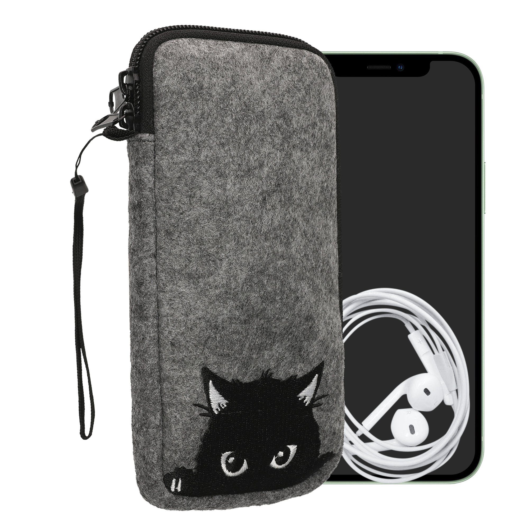 kwmobile Handytasche Handytasche für Smartphones XXL - 7" (1-tlg), Handy Filztasche - 17,7 x 8,5 cm Innenmaße