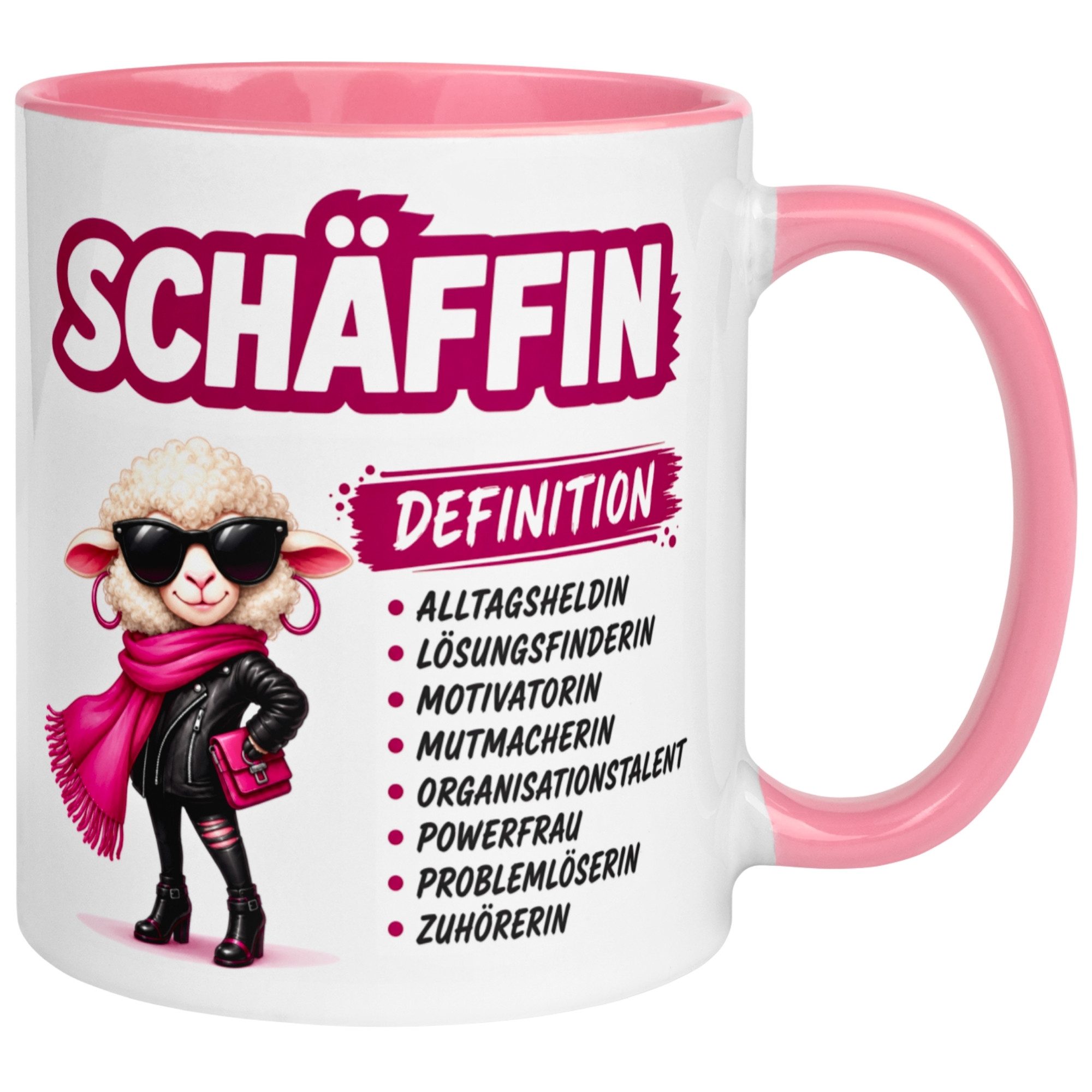 Momentals Tasse Chefin – „Schäffin - Definition“ – Geschenk Becher Chefin, Gratis Versand · Links-&Rechtshänder · Spülmaschinenfest