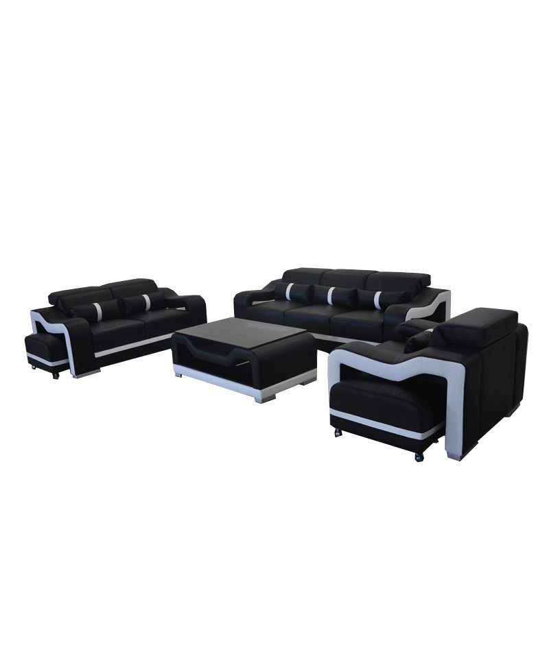 JVmoebel Sofa Sofa Leder Couch Polster Garnitur 3+2+1 Sitz Komplett Set Garnitur, Made in Europe