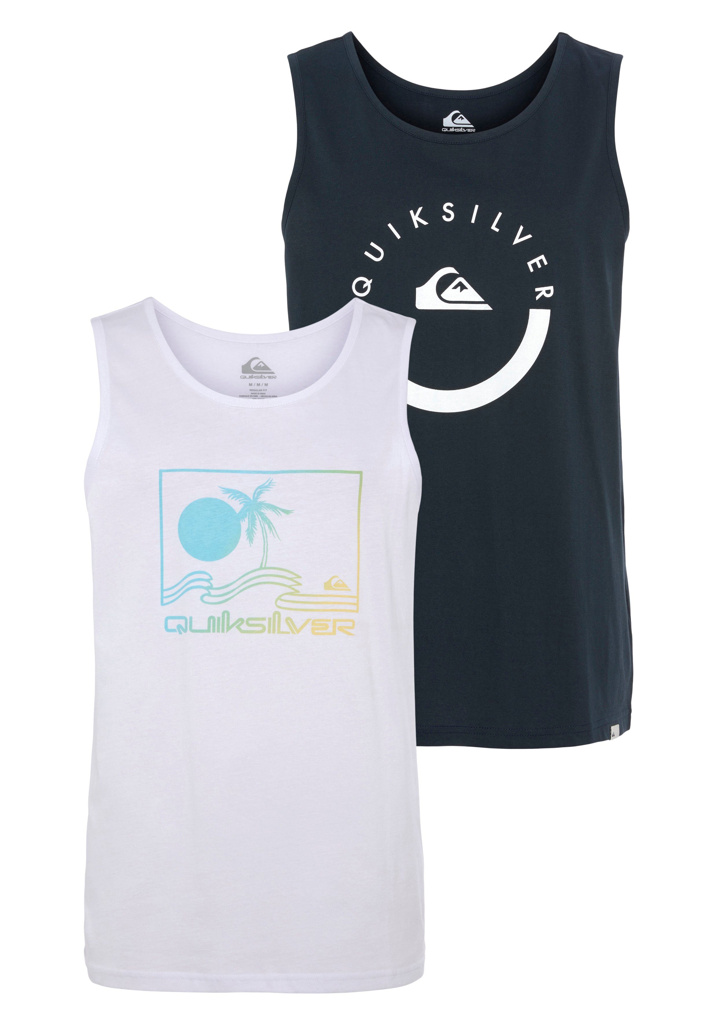 2-tlg) (Packung, Tanktop Herren Doppelpack mit Logodruck Quiksilver