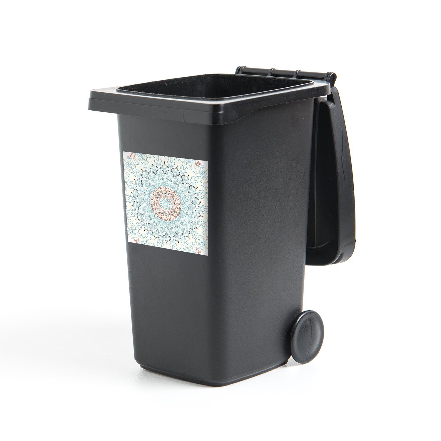 MuchoWow Wandsticker Hippie - Container, Abfalbehälter - Mülleimer-aufkleber, Mülltonne, Bohème St), - Sticker, (1 Blau Mandala
