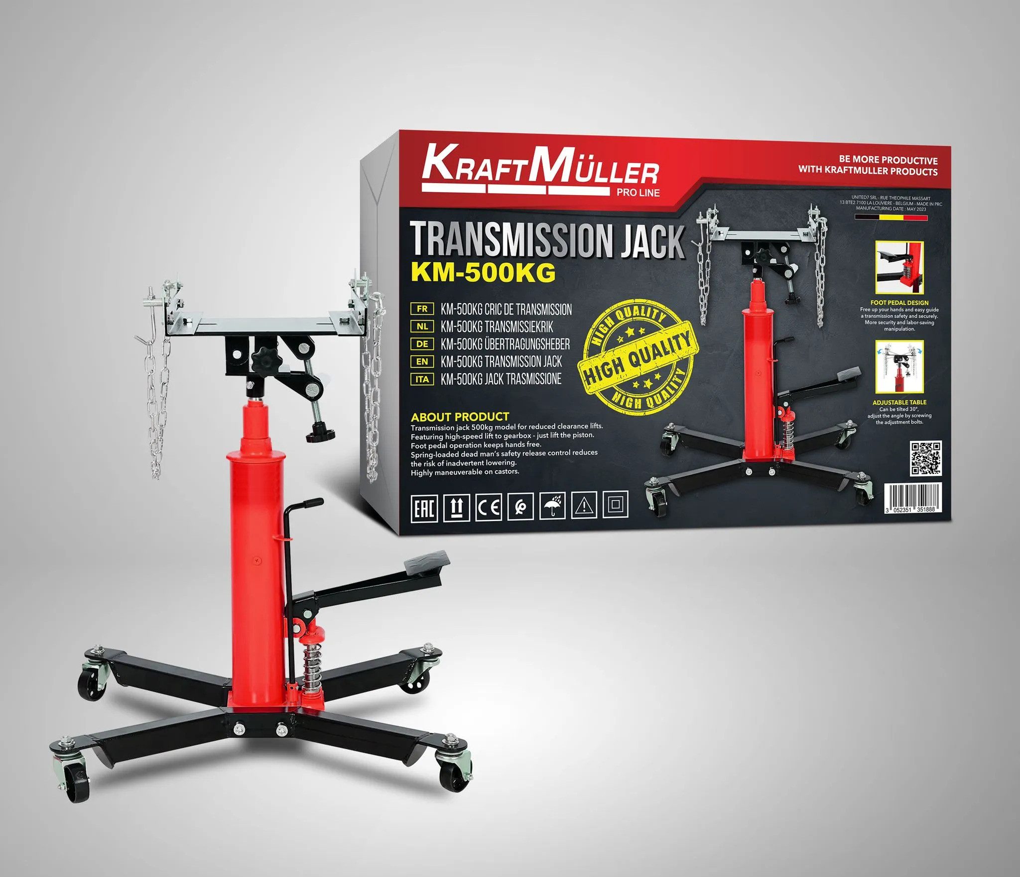 KraftMüller Getriebeheber KraftMüller 500 kg Hydraulik Getriebeheber Kette