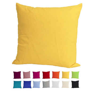 Kissenbezug »Basic«, beties, Kissenhülle ca. 80x80 cm 100% Baumwolle in vielen kräftigen Uni-Farben (gelb)