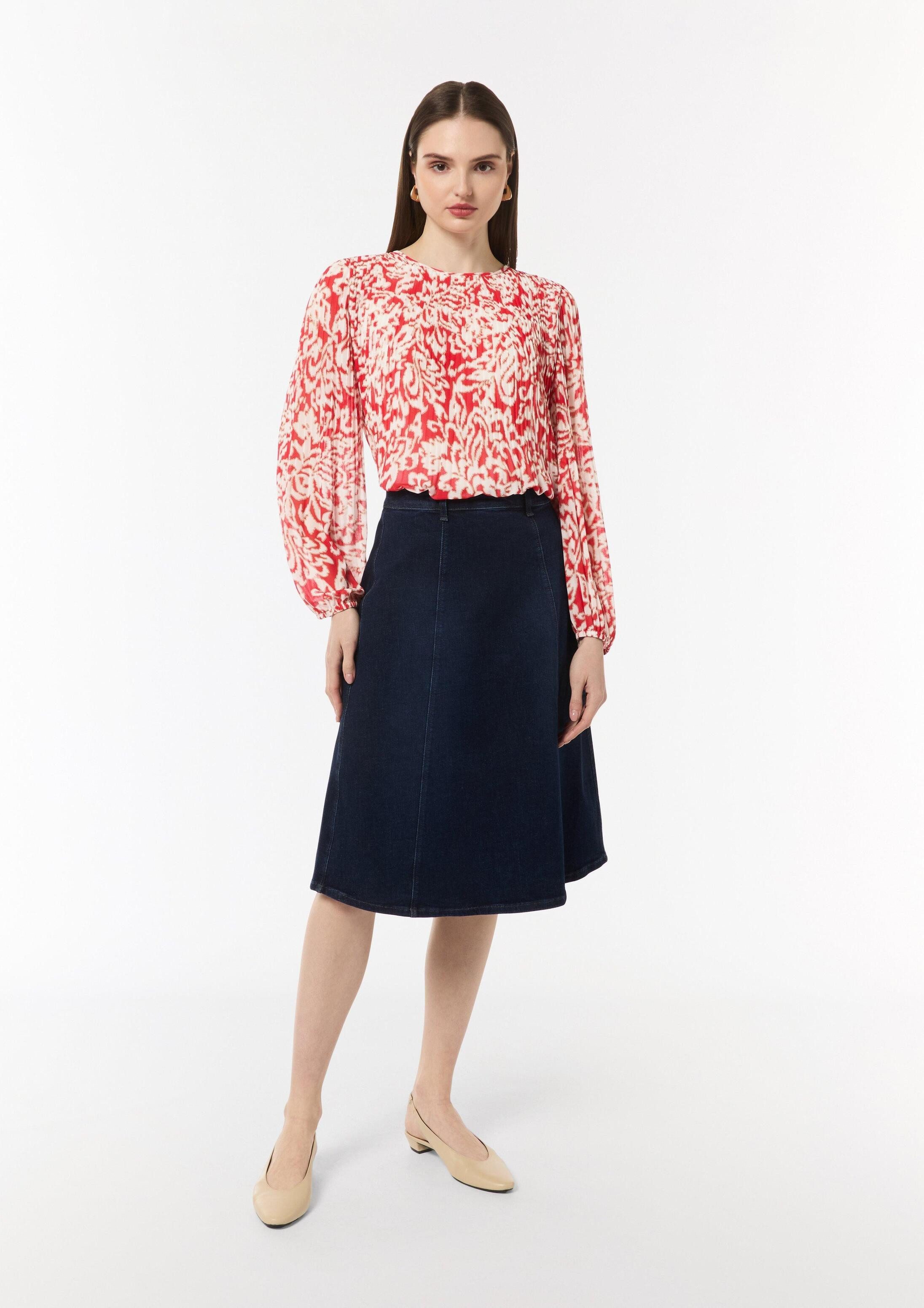 comma Langarmbluse Bluse Bluse aus Chiffon