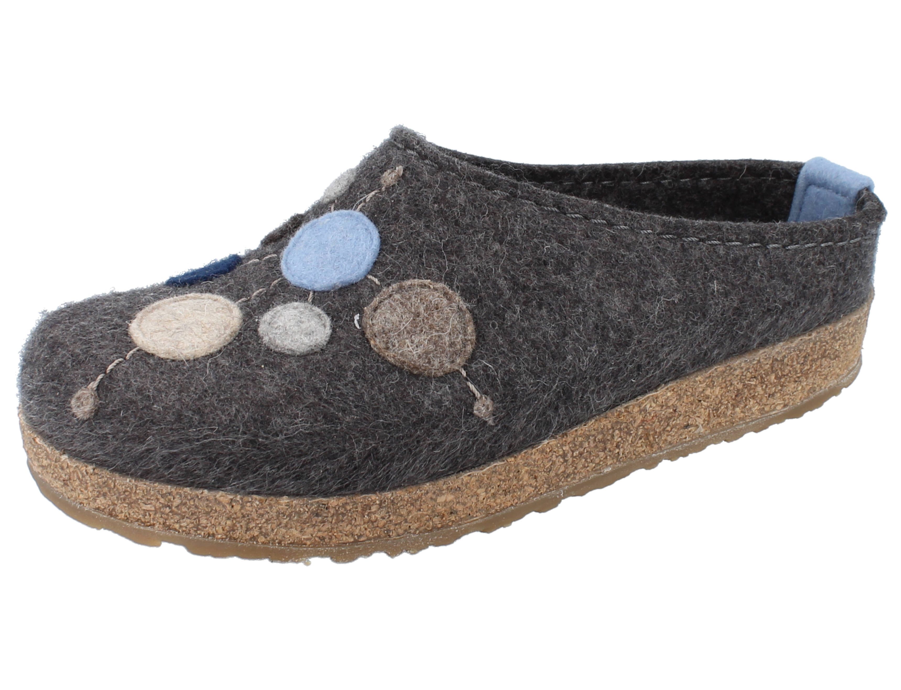 HAFLINGER Grizzly Faible anthrazit/Wollfilz - Größe: 42 Clog
