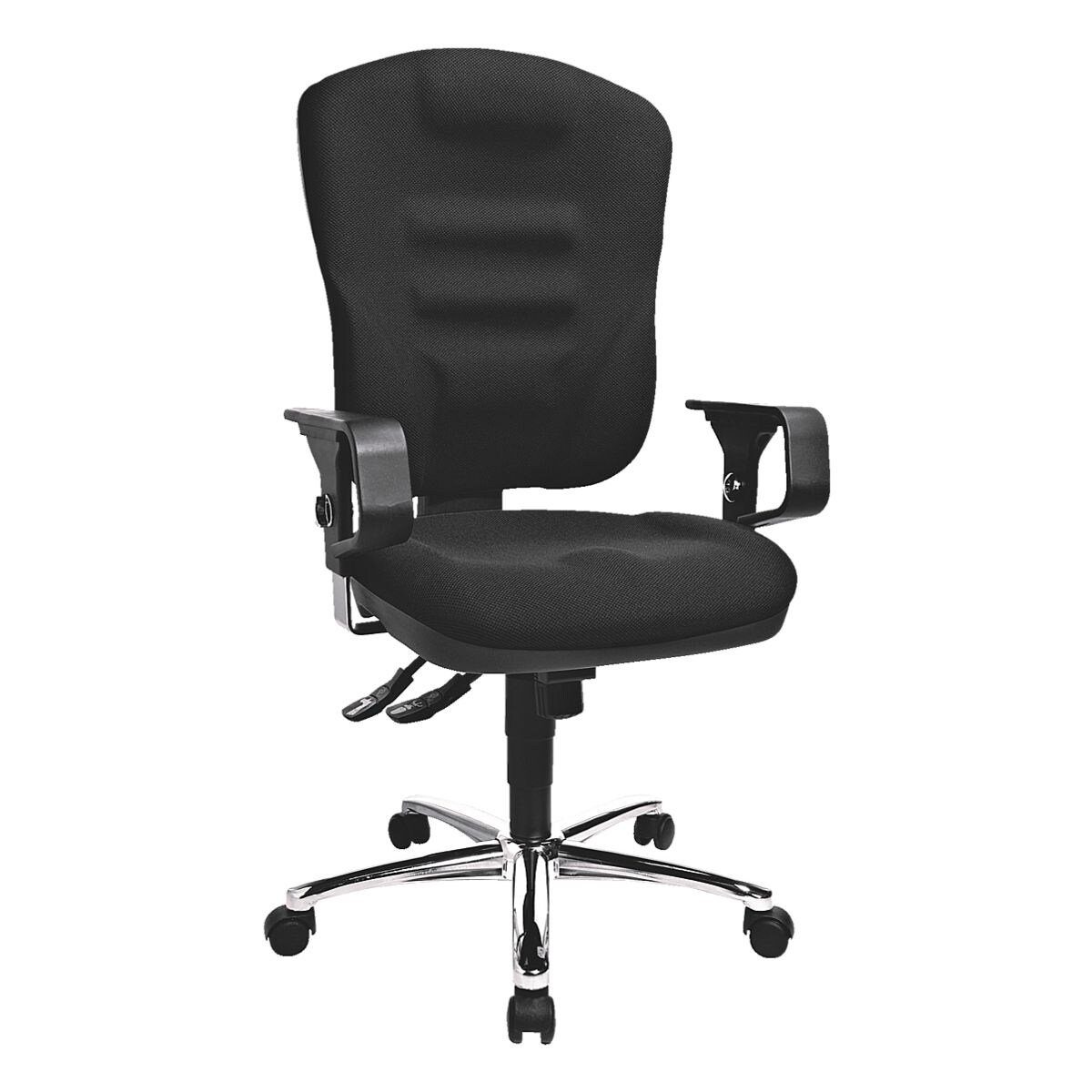 TOPSTAR Schreibtischstuhl Softec schwarz Formschaum-Muldensitz mit Synchro, Armlehnen und