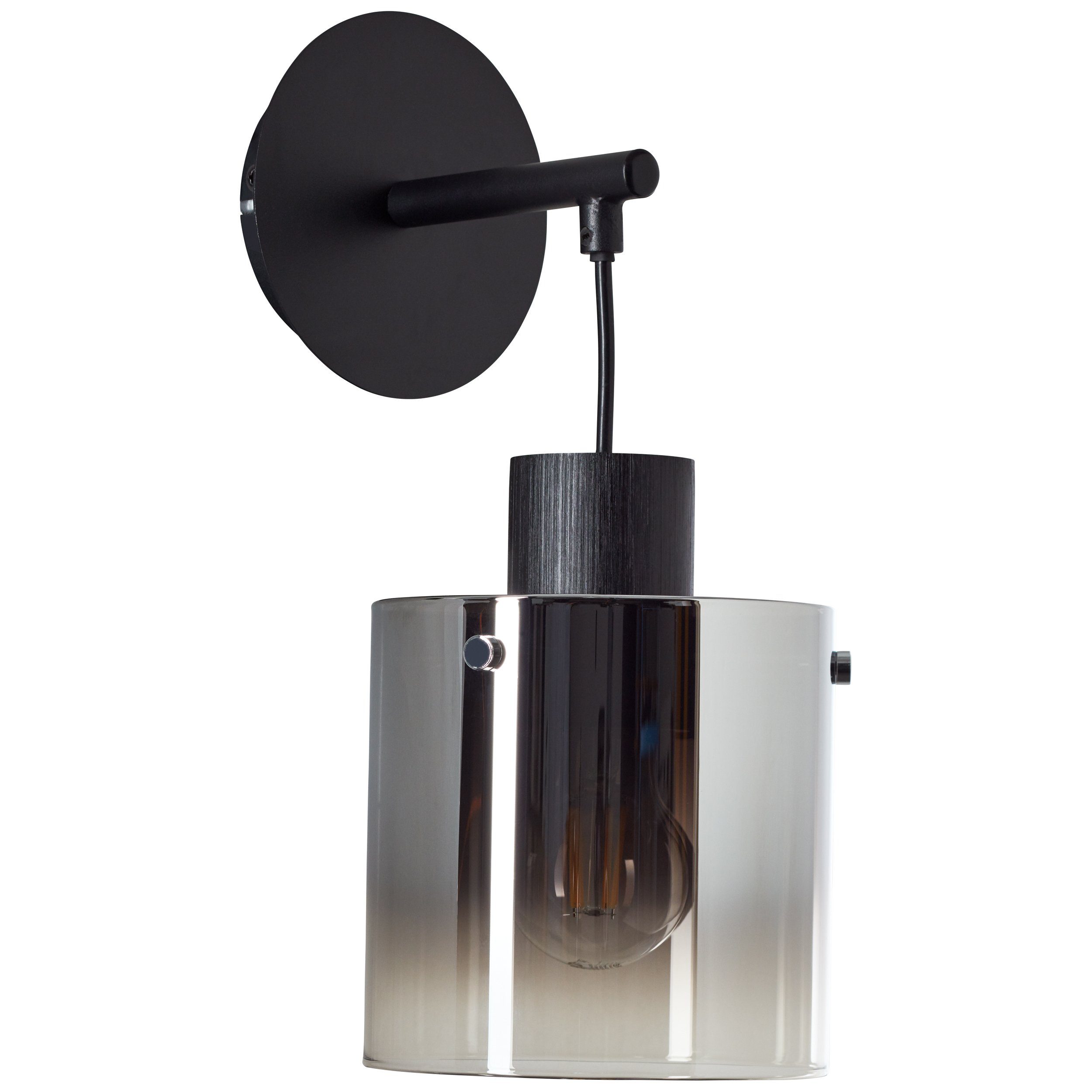 Brilliant Wandleuchte Simonis, Simonis Wandleuchte schwarz/rauchglas günstig online kaufen