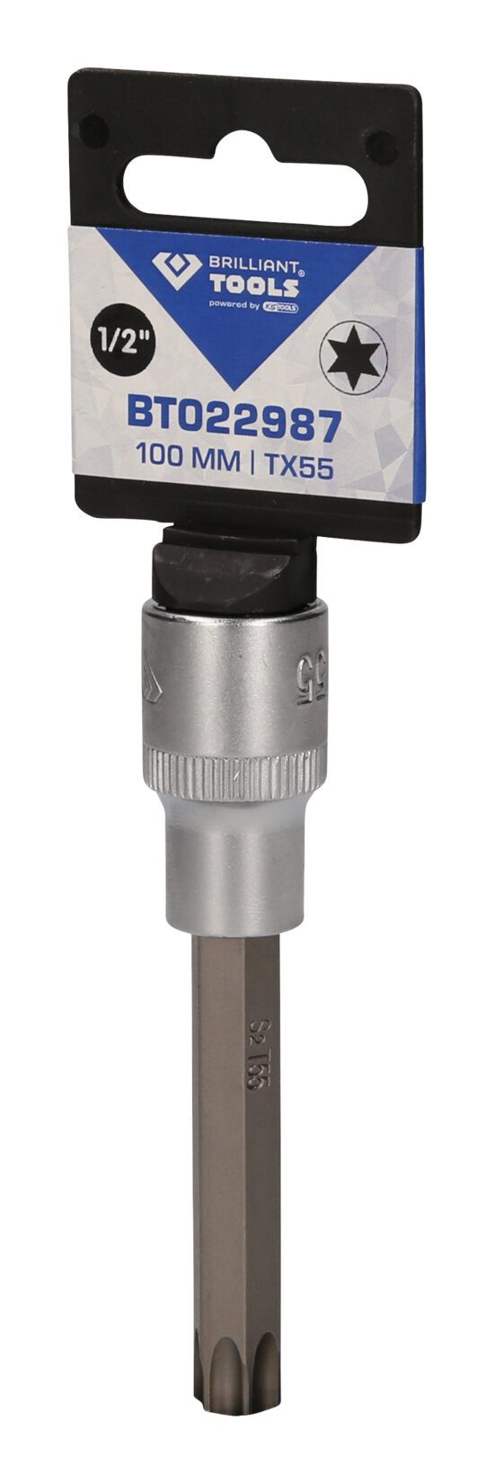 Brilliant Tools Torx-Bit, 1/2" Stecknuss, 100 mm lang, T55