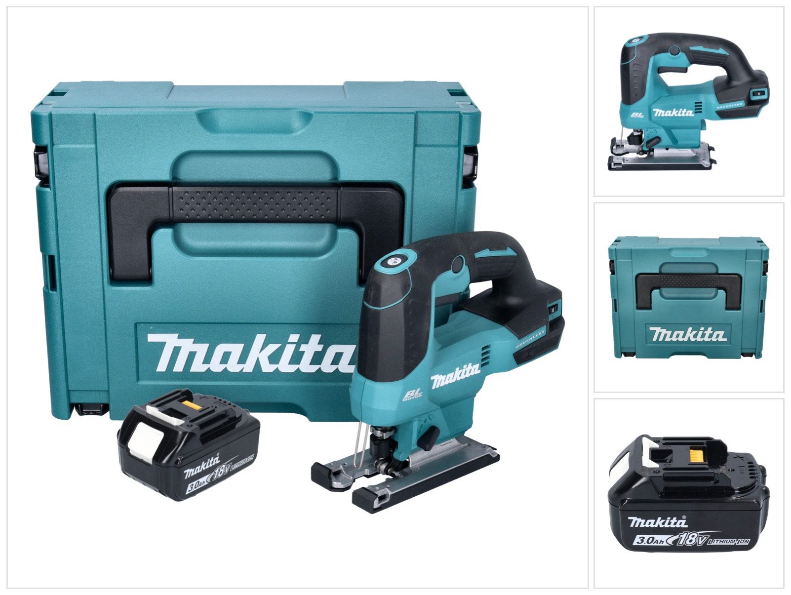 Makita Akku-Stichsäge DJV 184 F1J Akku Pendelhub Stichsäge 18 V Brushless + 1x Akku 3,0 Ah