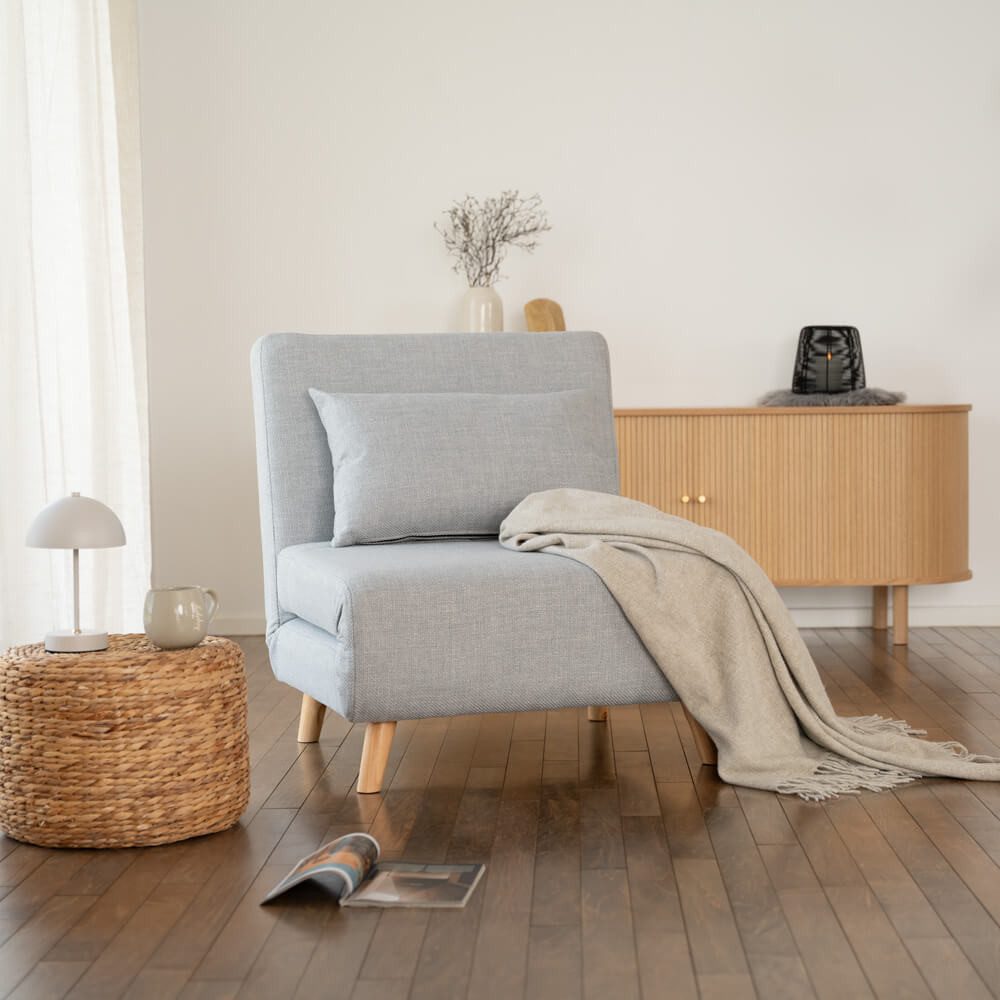 HOME DELUXE Sessel Schlafsessel SNOOZE 79 x 28 x 132 cm, Wandelbares 3-in-1-Design, Liegesessel, Relaxsessel