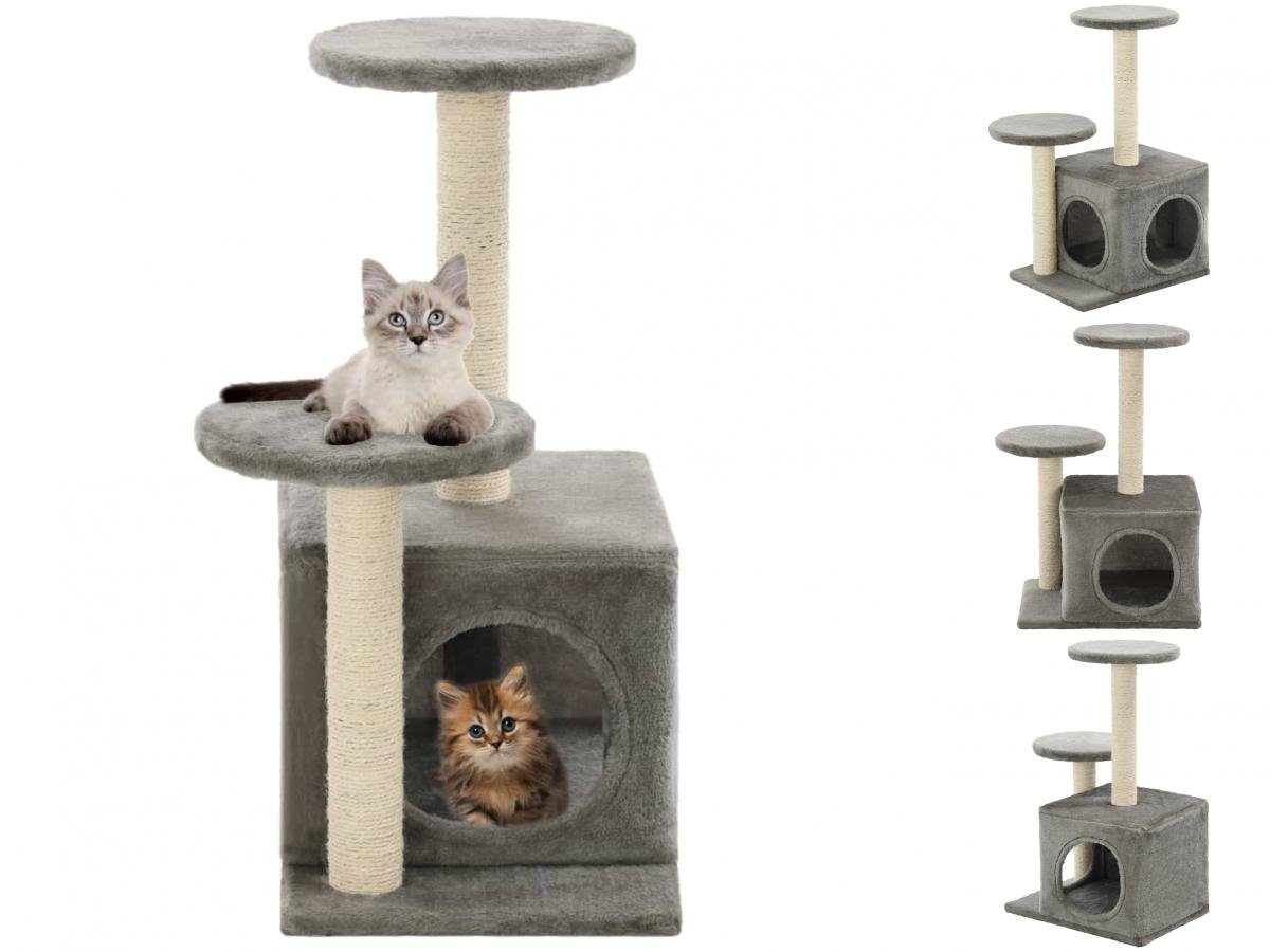 vidaXL Kratzbaum Katzenbaum mit Sisal-Kratzsäulen 60 cm Grau
