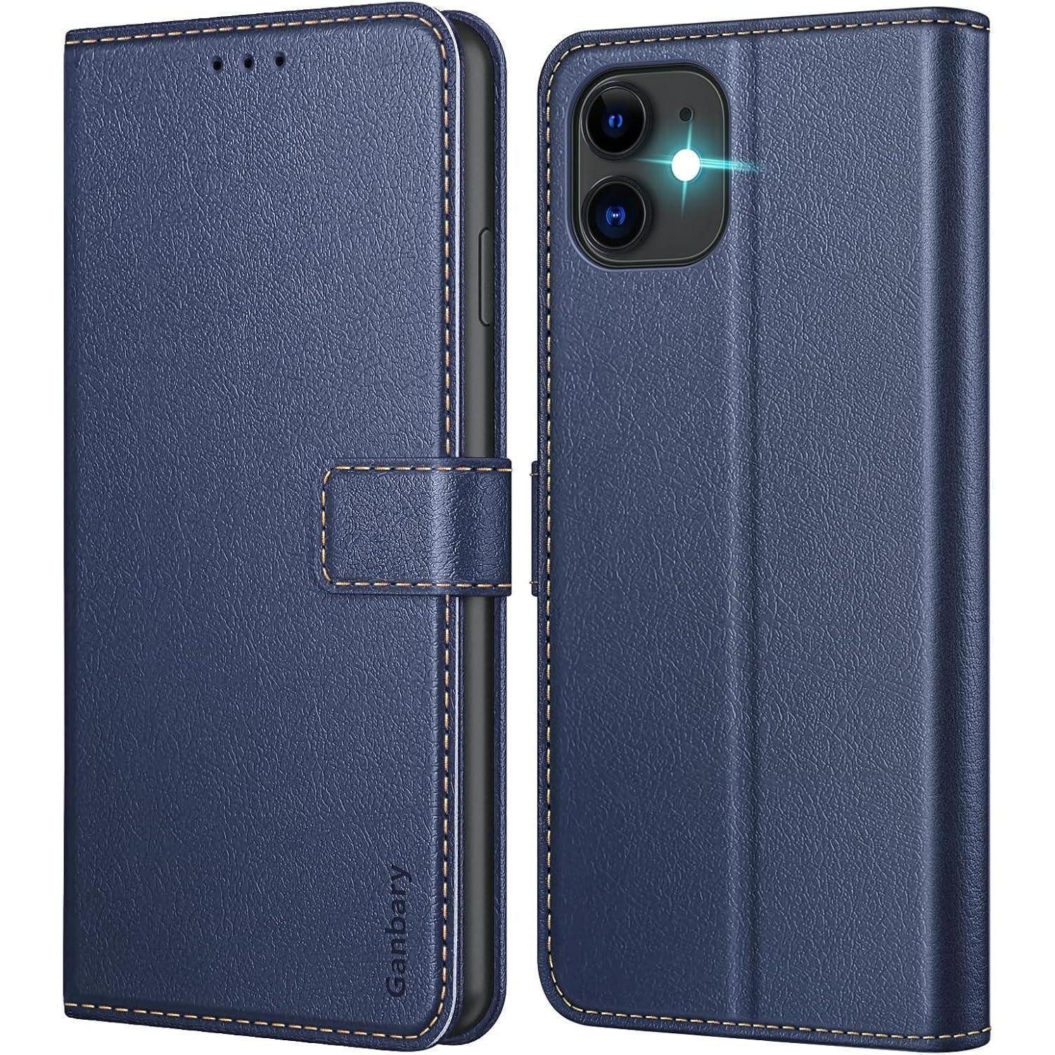 LuxusKollektion Handyhülle Handyhülle iPhone 11 Leder Klapphülle Magnet Schutzhülle Blau