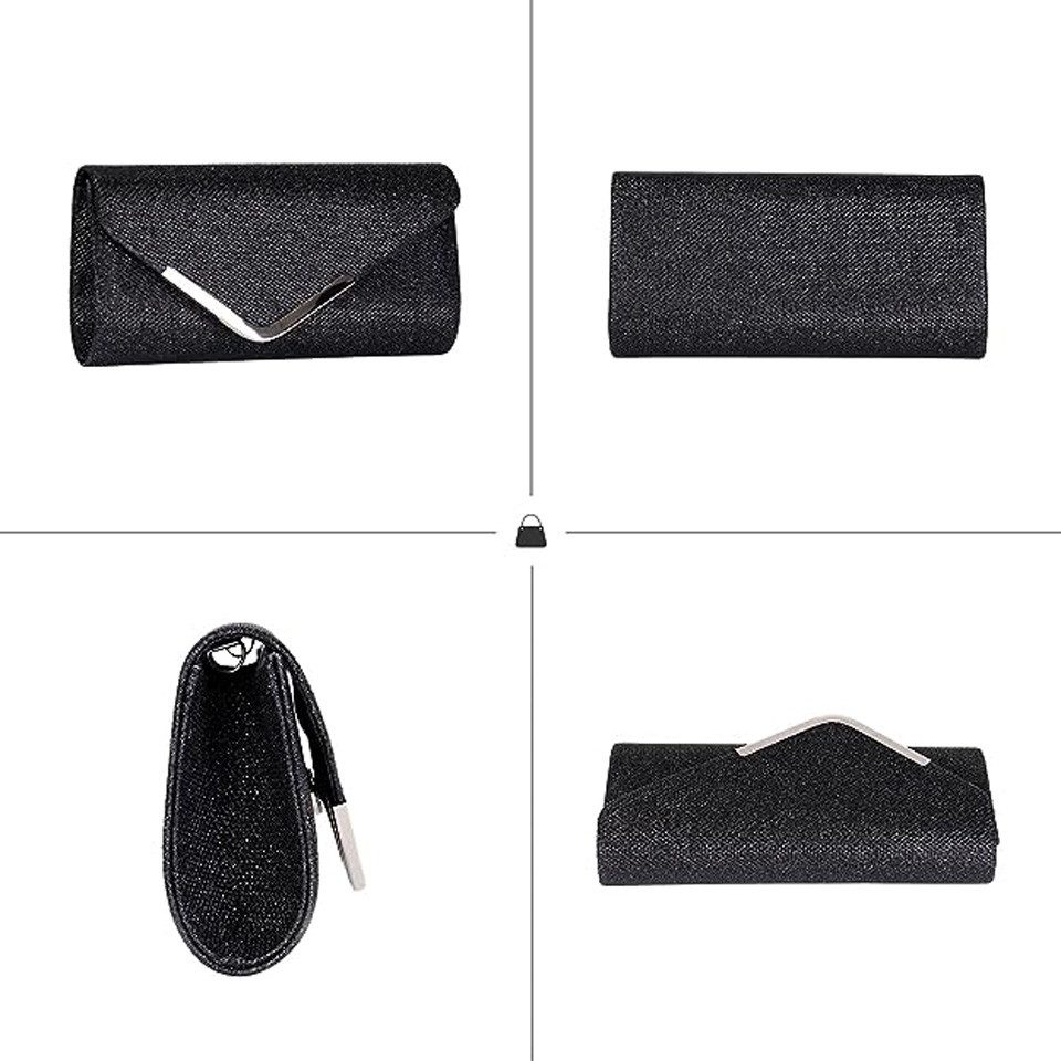 Bextsrack Abendtasche Damen Glitzer Abendtasche Umschlag Clutch Kette Abnehmbar (1-tlg), Einfach und großzügig