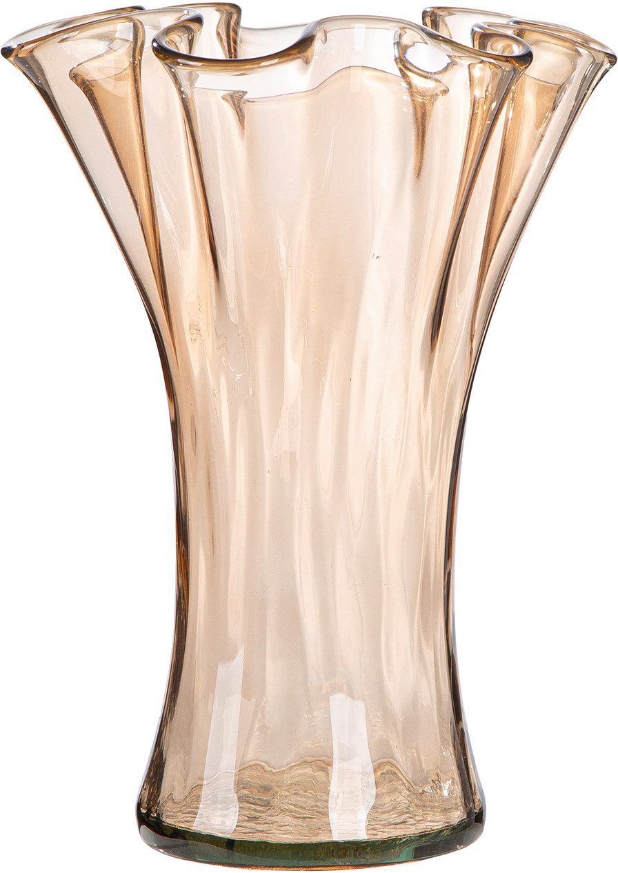 GILDE Tischvase Vase bauchig; organisch Artesania braun H. 23 cm (1 St), Vase, artesania, handwerklich, strukturiert, rustikal, Eyecatcher