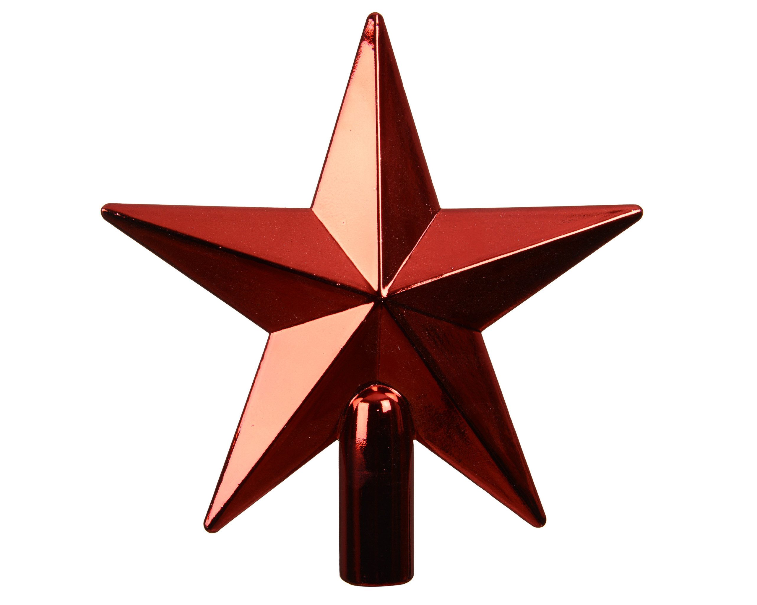 Kaemingk Christbaumspitze, Christbaumspitze Stern 19cm Kunststoff - Weihnachtsrot