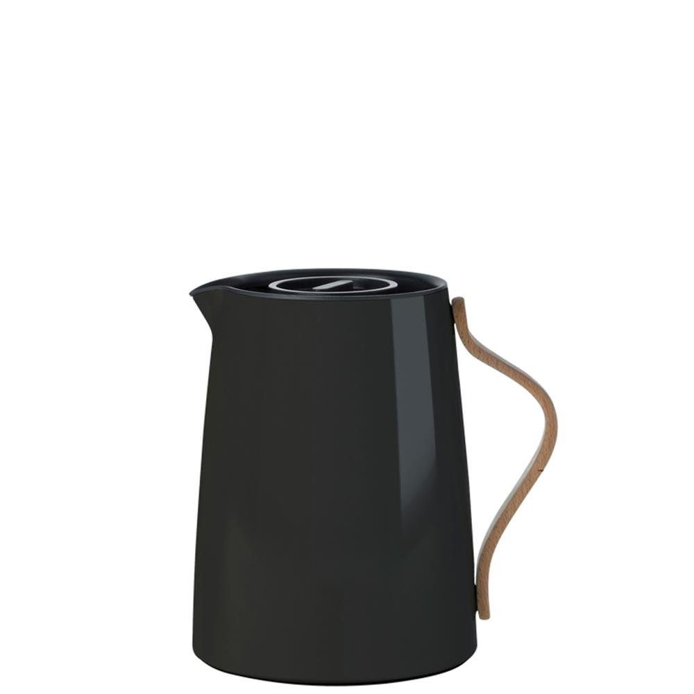 Stelton Isolierkanne Emma, 1 l, Schwarz, mit Buchenholzgriff