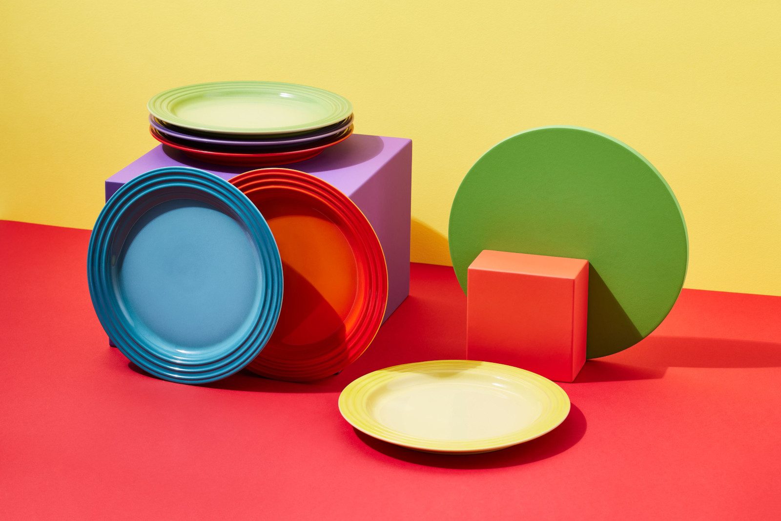 LE CREUSET Speiseteller Regenbogen Speiseteller 27cm Set 6tlg