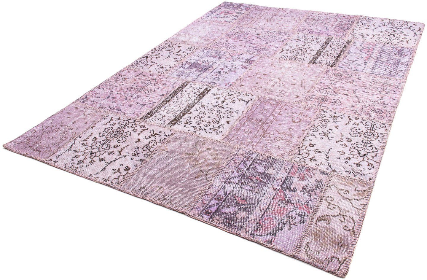 Teppich Patchwork - 240 x 170 cm - mehrfarbig, morgenland, rechteckig, Höhe: 7 mm, Wohnzimmer, Handgeknüpft, Einzelstück mit Zertifikat