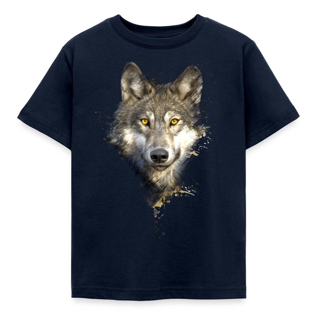 T-Shirt Wolf Motiv Einsamer Wolf Husky Outdoor Geschenk Kinder T-Shirt
