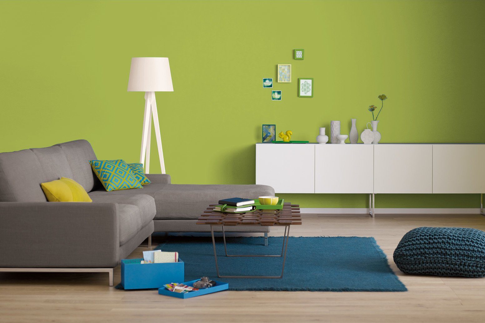 Grün, 2,5 und Deckenfarbe Alpina Liter matt, Frisches Frühlingswiese, Farbrezepte Wand-