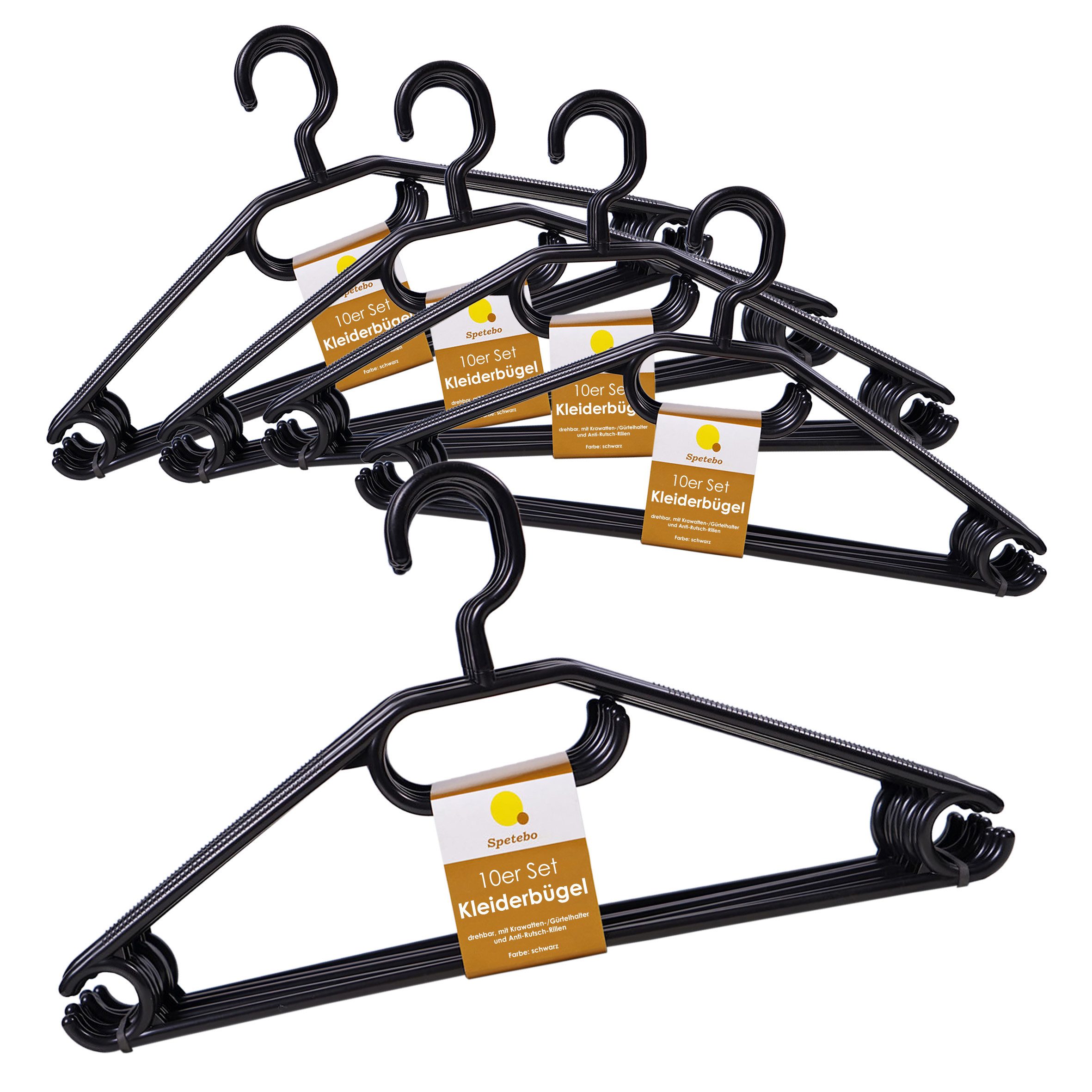 Spetebo Kleiderbügel Kunststoff Kleiderbügel mit Hosenstange - 50 Stück / s günstig online kaufen
