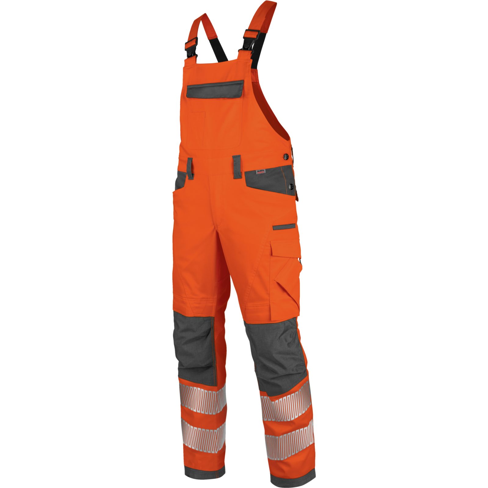 Würth MODYF Arbeitslatzhose Neon EN 20471 2 Hi-Vis Hose mit Latz Professionelle, Männer Latzhose mit Reflexstreifen