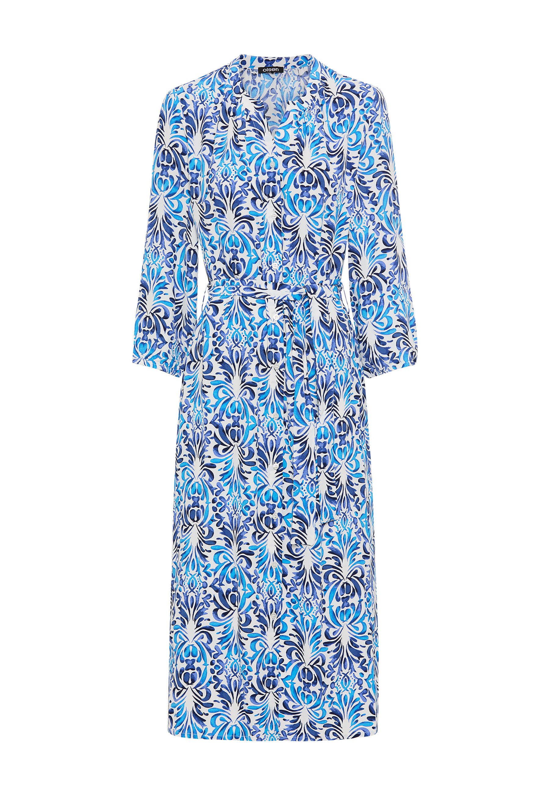 Olsen Midikleid Kleid mit Allover-Dessin