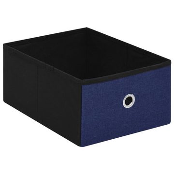möbelando Sitzbank 3010869 (LxBxH: 38x76x38 cm), faltbar aus Stoff in Blau mit 6 Schubladen