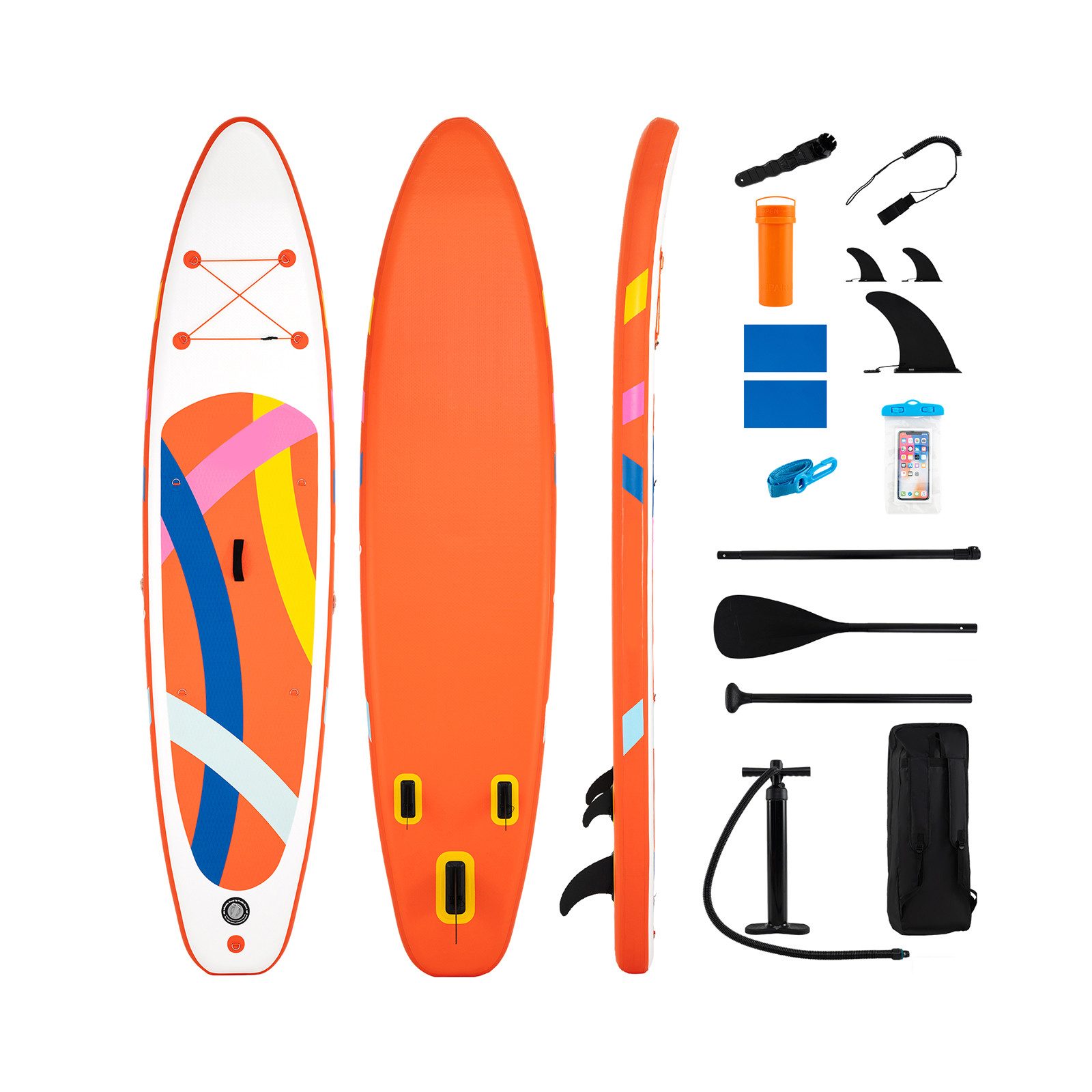 COSTWAY Inflatable SUP-Board, 336 cm SUP Board mit komplettem Zubehör für 2 Personen
