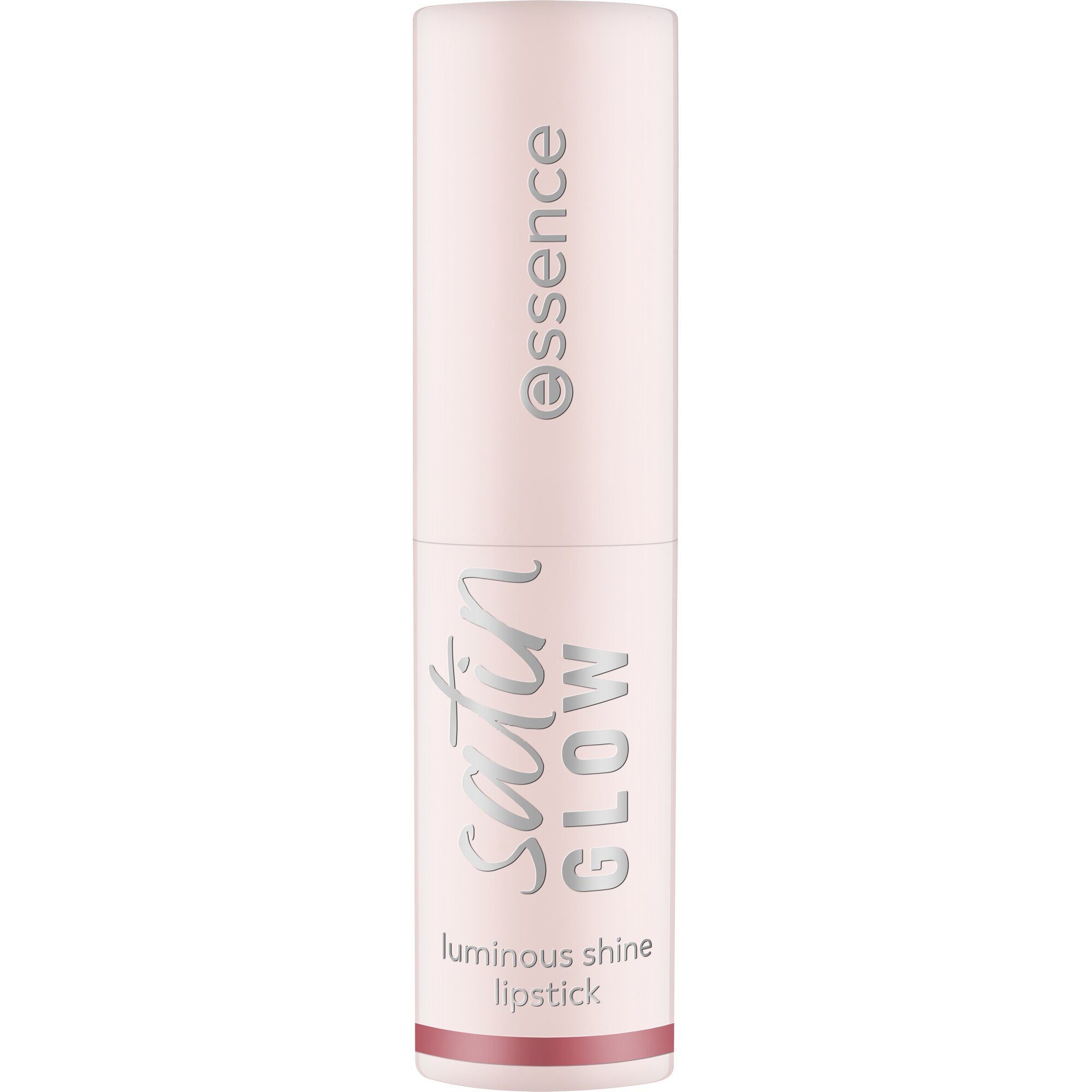 Essence Lippenstift SATIN GLOW LUMINOUS SHINE LIPSTICK, 3-tlg., Satin-Finish, langanhaltend, Farbintensiv, hohe Deckkraft
