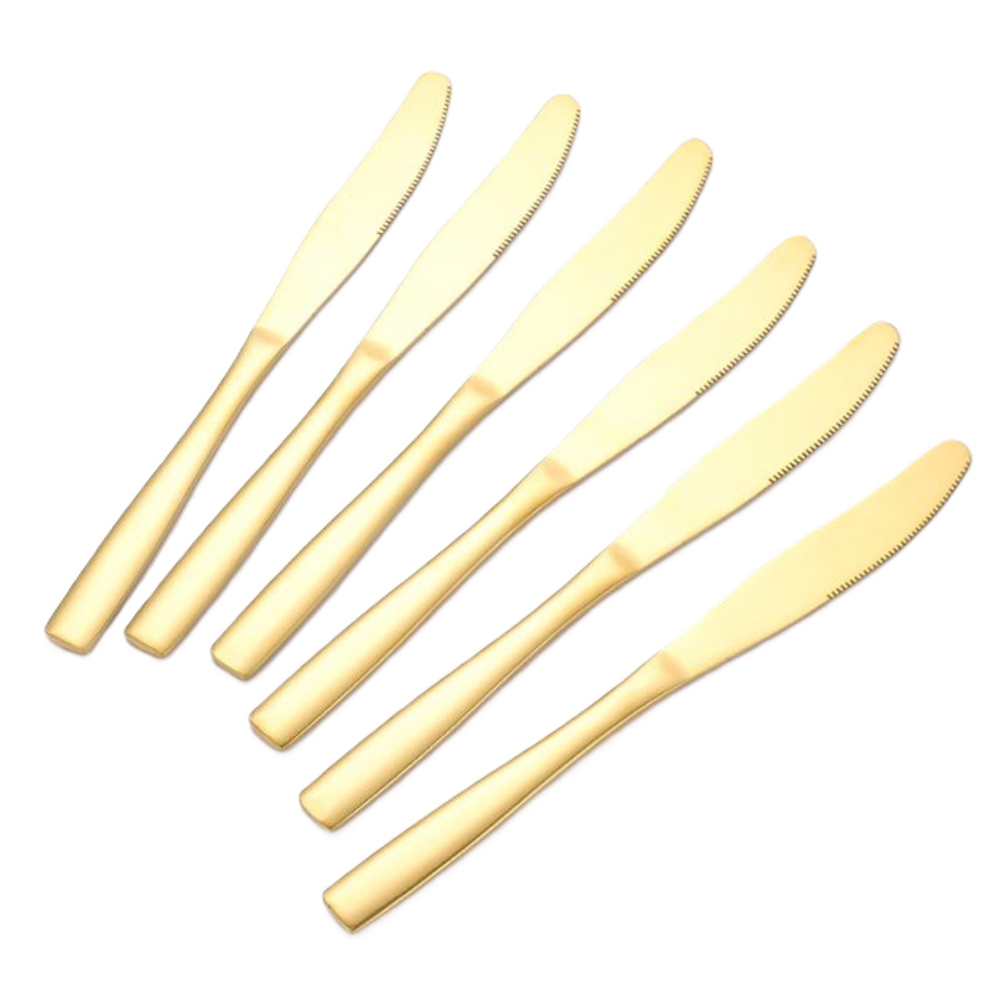 Cheffinger Besteck-Set 6er Set goldene Столовый нож aus hochwertigem Edelstahl Modern Elegant, Edelstahl