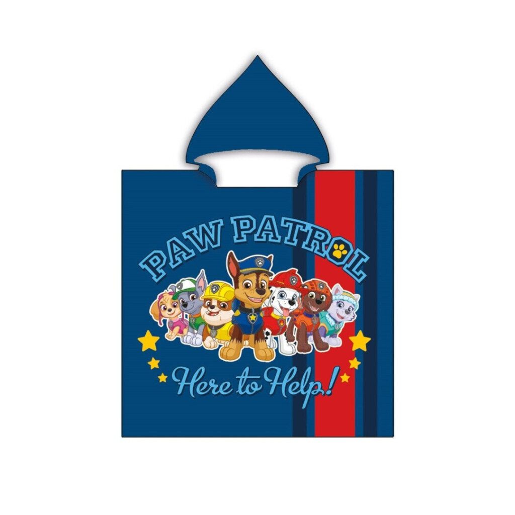 PAW PATROL Poncho Paw Patrol Here to Help Strandtuch Poncho 55x110 cm Schnelltrocknend