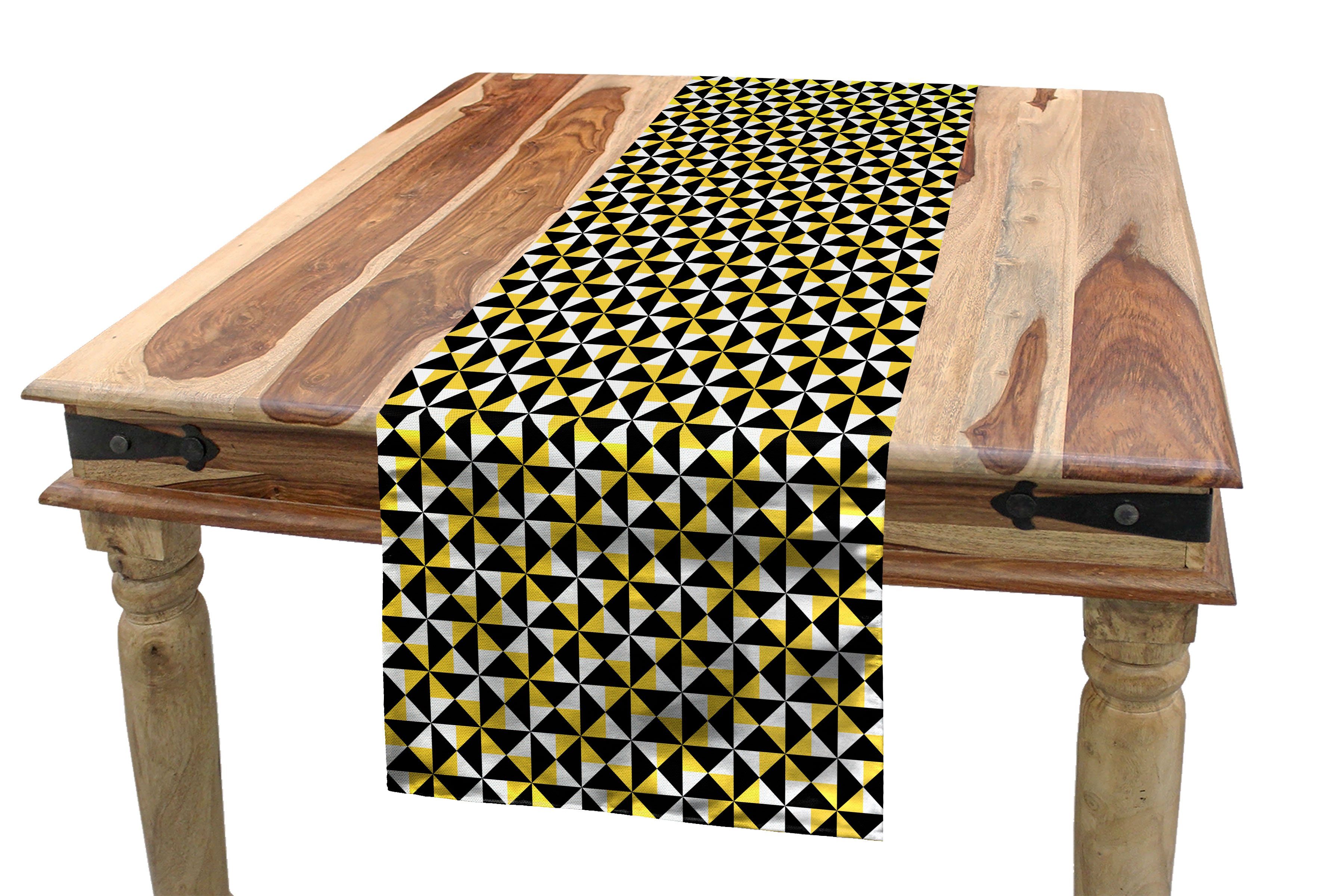 Abakuhaus Tischläufer Esszimmer Küche Rechteckiger Dekorativer Tischläufer, Panne Bicolor Abstrakte geometrische