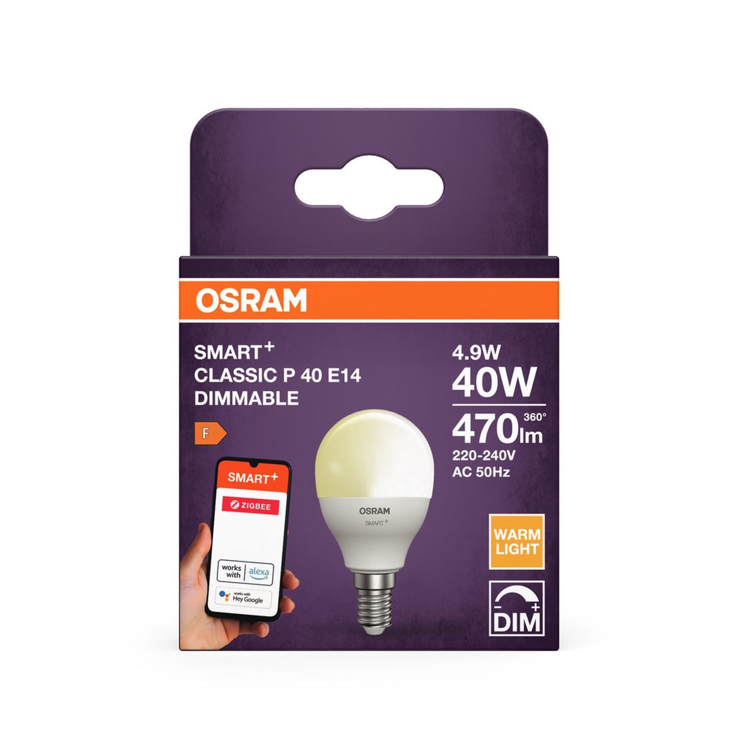 Licht-Erlebnisse LED-Leuchtmittel LAMP, E14, Warmweiß, E14 4er Set 2700 K 470 lm Smart dimmbar via App Weiß Birnenform