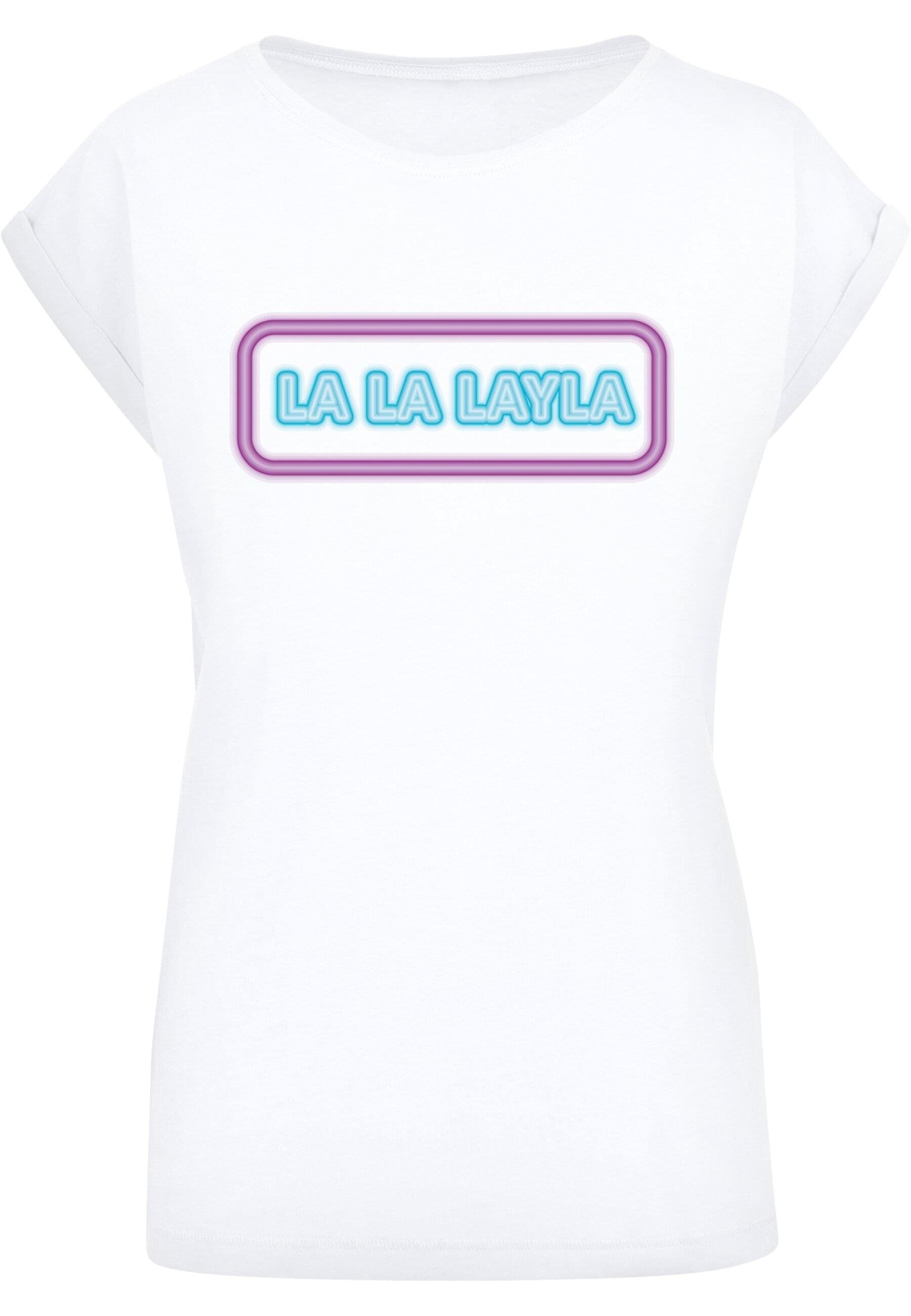 Merchcode T-Shirt Damen Ladies LA LA LAYLA T-Shirt (1-tlg) white