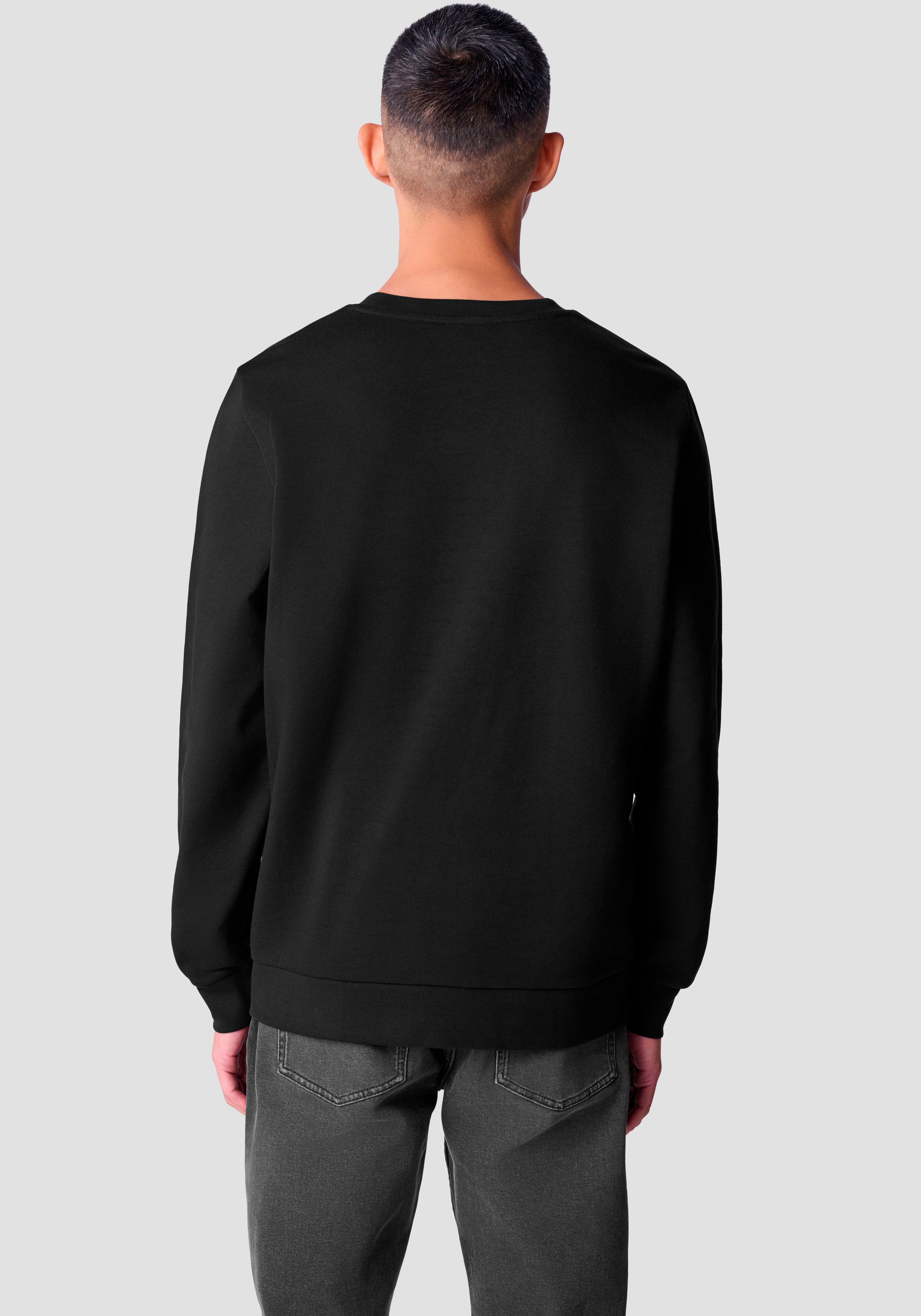 BMW Rundhalspullover mit breitem Bund am Ärmelabschluss