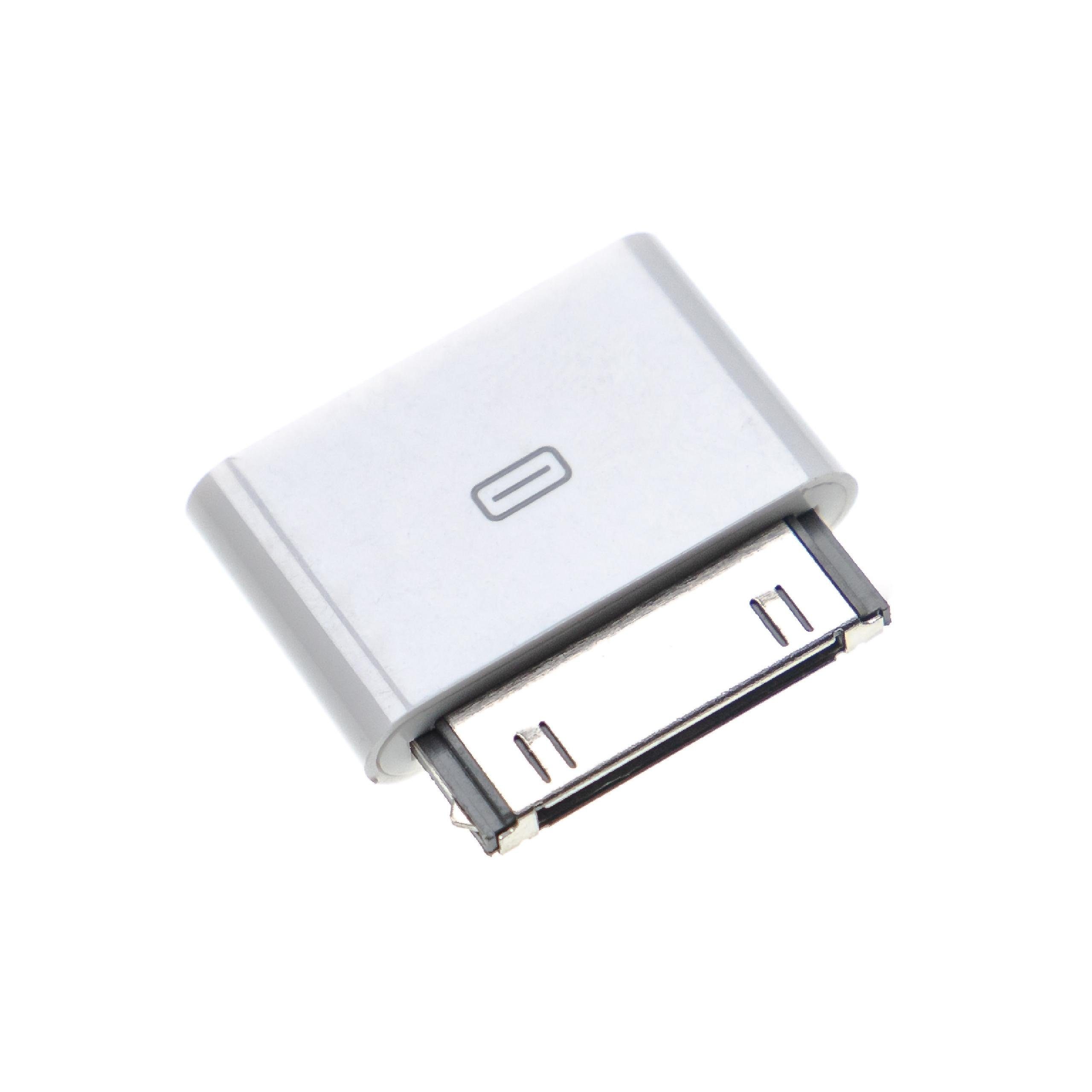 vhbw USB-Kabel, Micro-USB, 1x 30-Pin Konnektor, 1x Micro-USB Buchse, passend für Apple iPhone 4GB, 8GB, 4S Smartphone