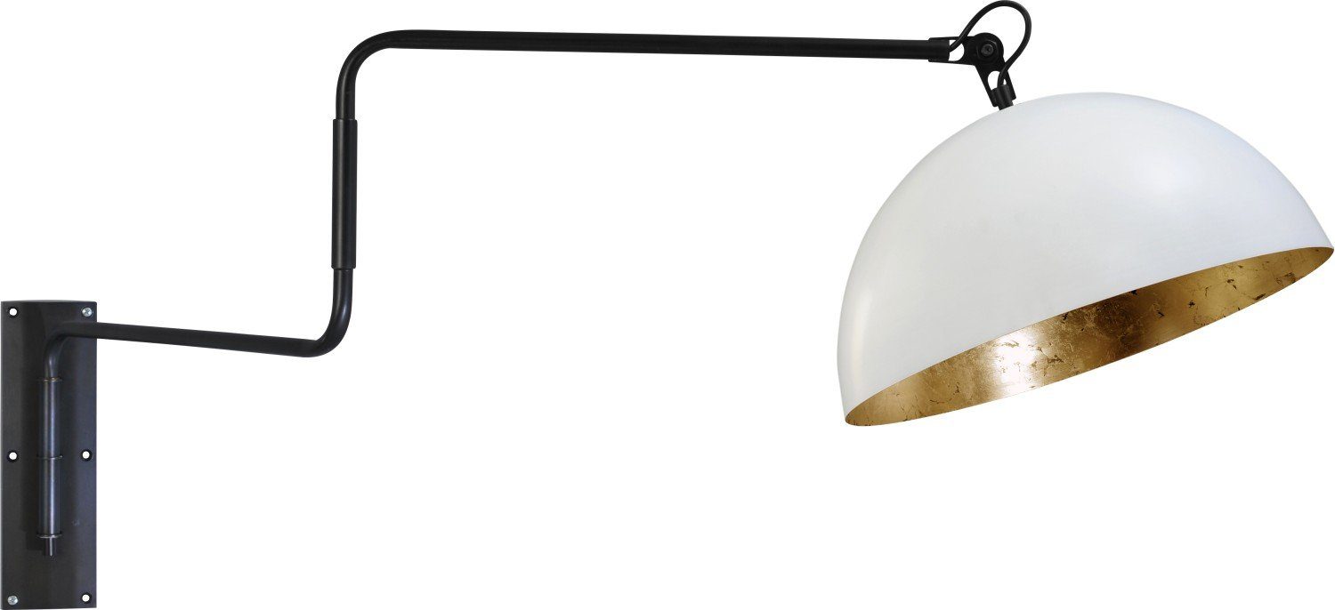 Licht-Erlebnisse Wandleuchte LARINO, ohne Leuchtmittel, Wandlampe E27 Schwarz Weiß Gold Industrie Design verstellbar Metall | Wandleuchten