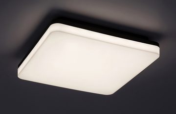 Rabalux LED Außen-Deckenleuchte "Pernik" Kunststoff, schwarz, quadratisch, 24W, neutralweiß, 2400lm, mit Leuchtmittel wassergeschützt, neutralweiß