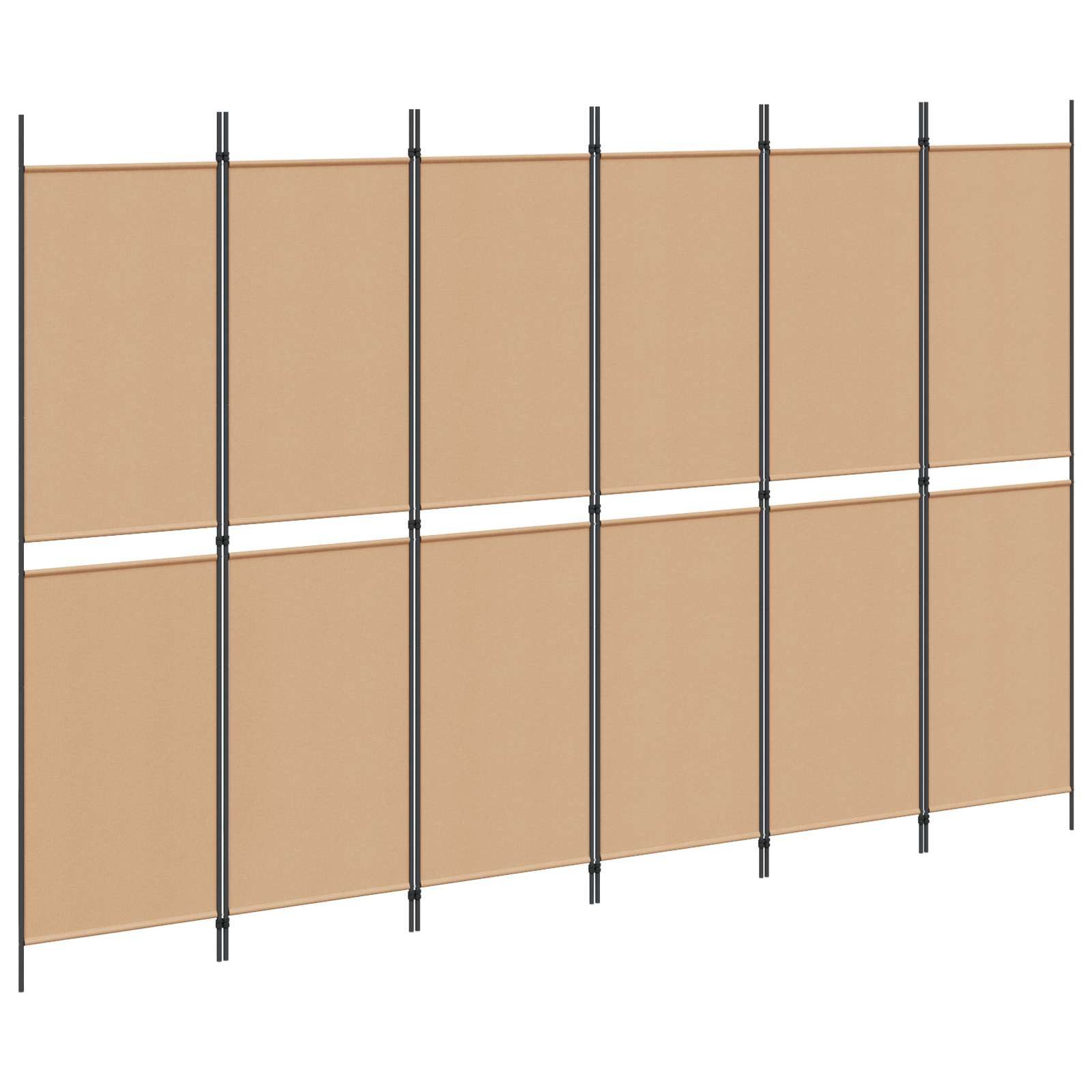 vidaXL Raumteiler 6-teiliger Raumtrenner Beige 300 x 200 cm Stoff, 1-tlg.