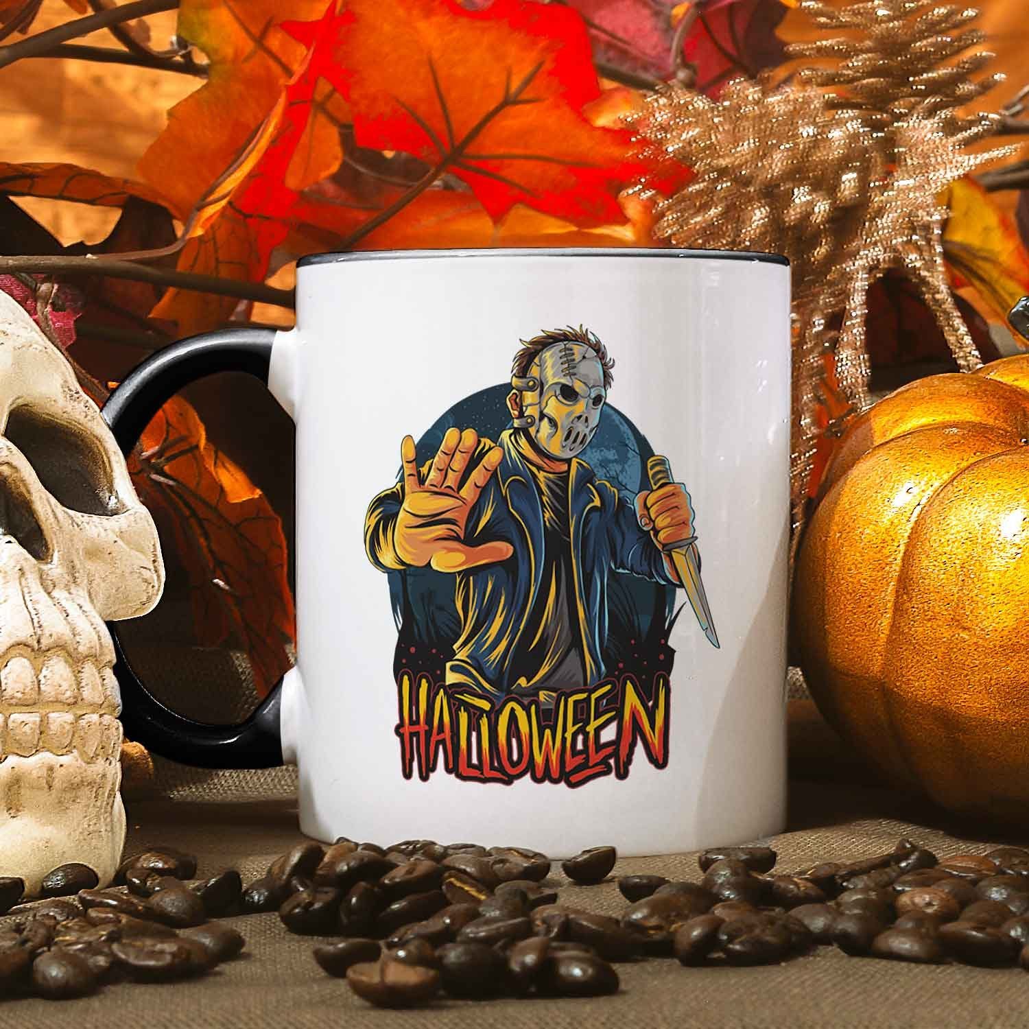 GRAVURZEILE Tasse mit Motiv - Halloween Slasher Design - Geschenk -, Keramik