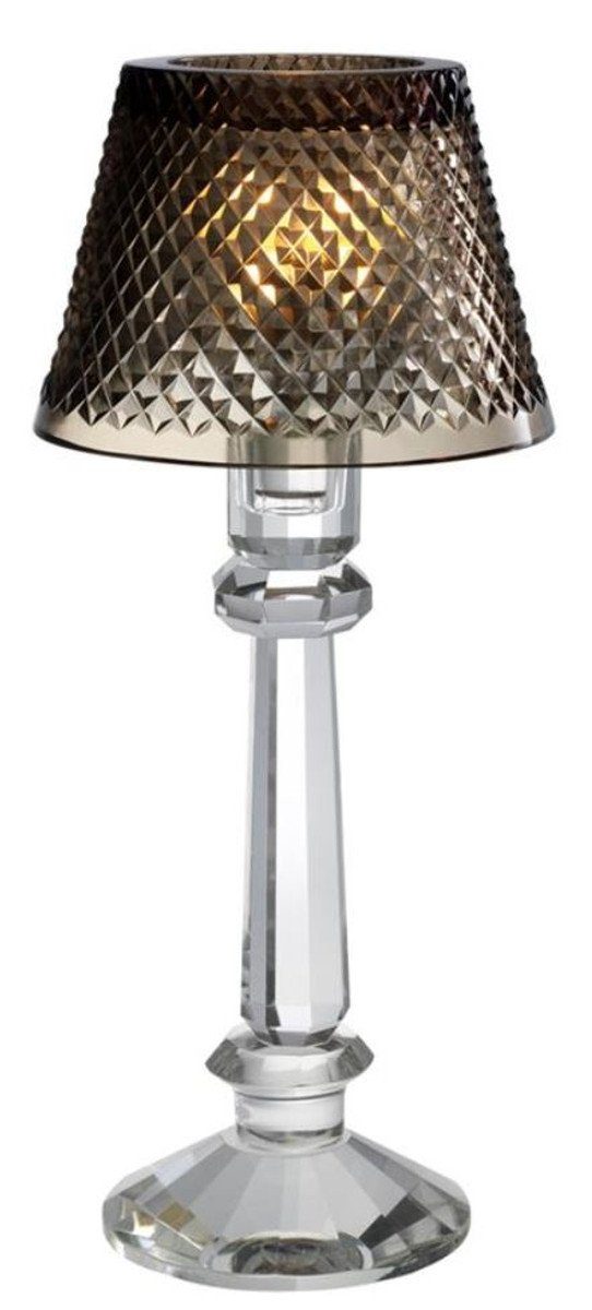 Casa Padrino Dekoobjekt Glas H. cm 12,5 Teelichthalter-Lampenschirm Accessoires Braun - Luxus x 15 Ø