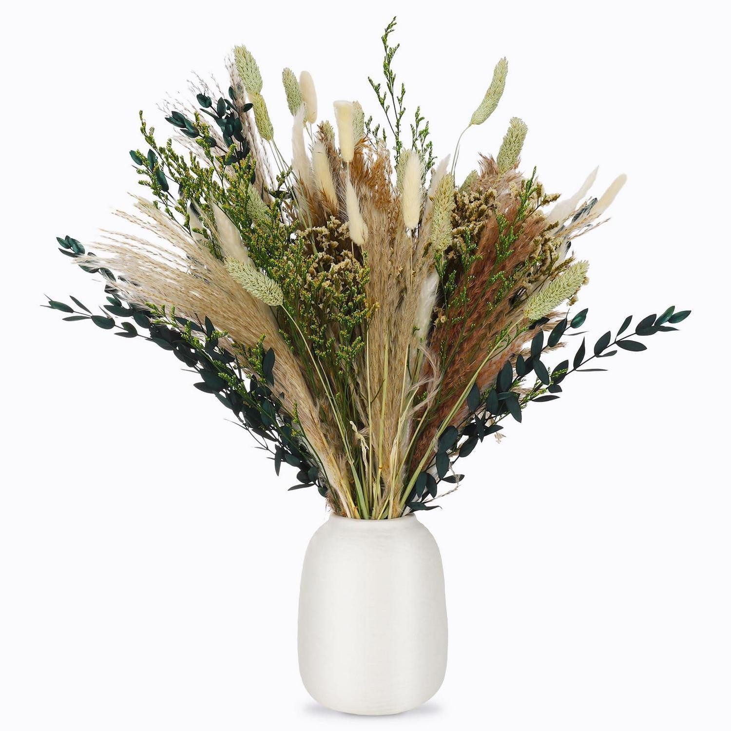 Trockenblume Pampasgras Deko 60Stk 45cm getrocknete Blumen, LuxusKollektion, Höhe 10 cm
