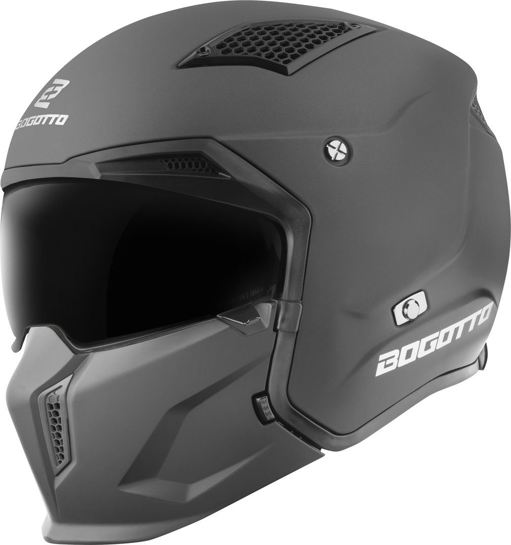 Bogotto Motorradhelm Radic 22.06 Helm, Herausnehmbares Innenfutter,integriertes Sonnenvisier