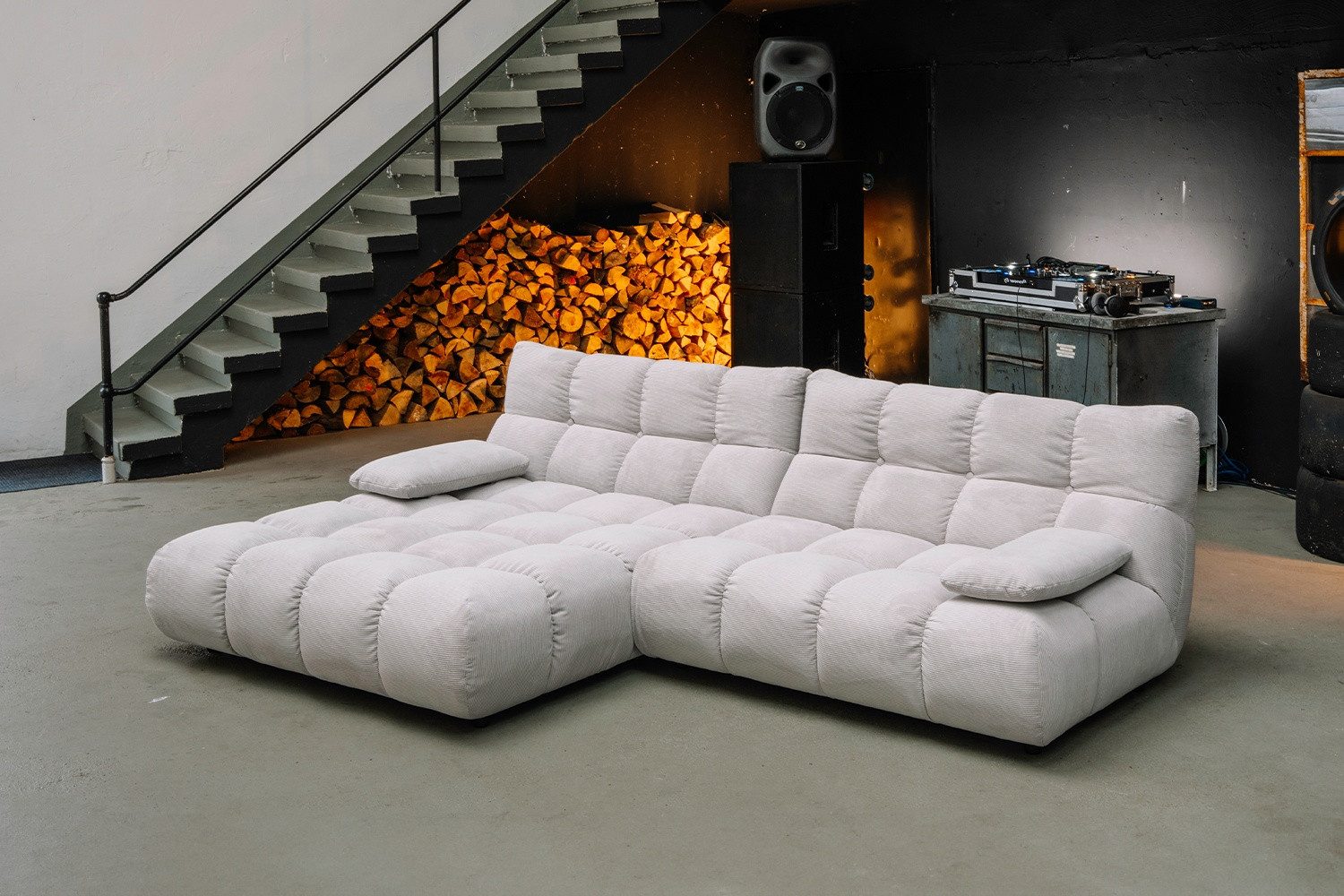 KAWOLA Ecksofa VIVIEN L-Form Feincord - Bequem & Modern - Wohnzimmer Couch, L-Couch Feincord, verschiedene Farben, rechts/links montierbar