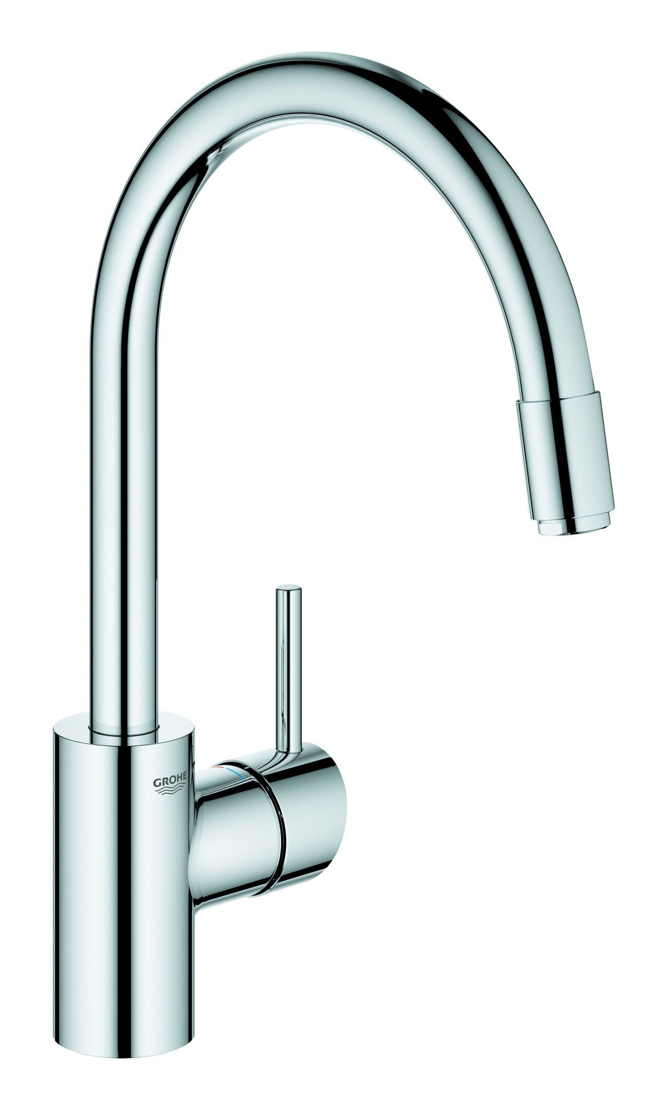 Grohe Küchenarmatur Concetto Einhand Niederdruck hoher Auslauf mit ausziehbarer Brause - Chrom