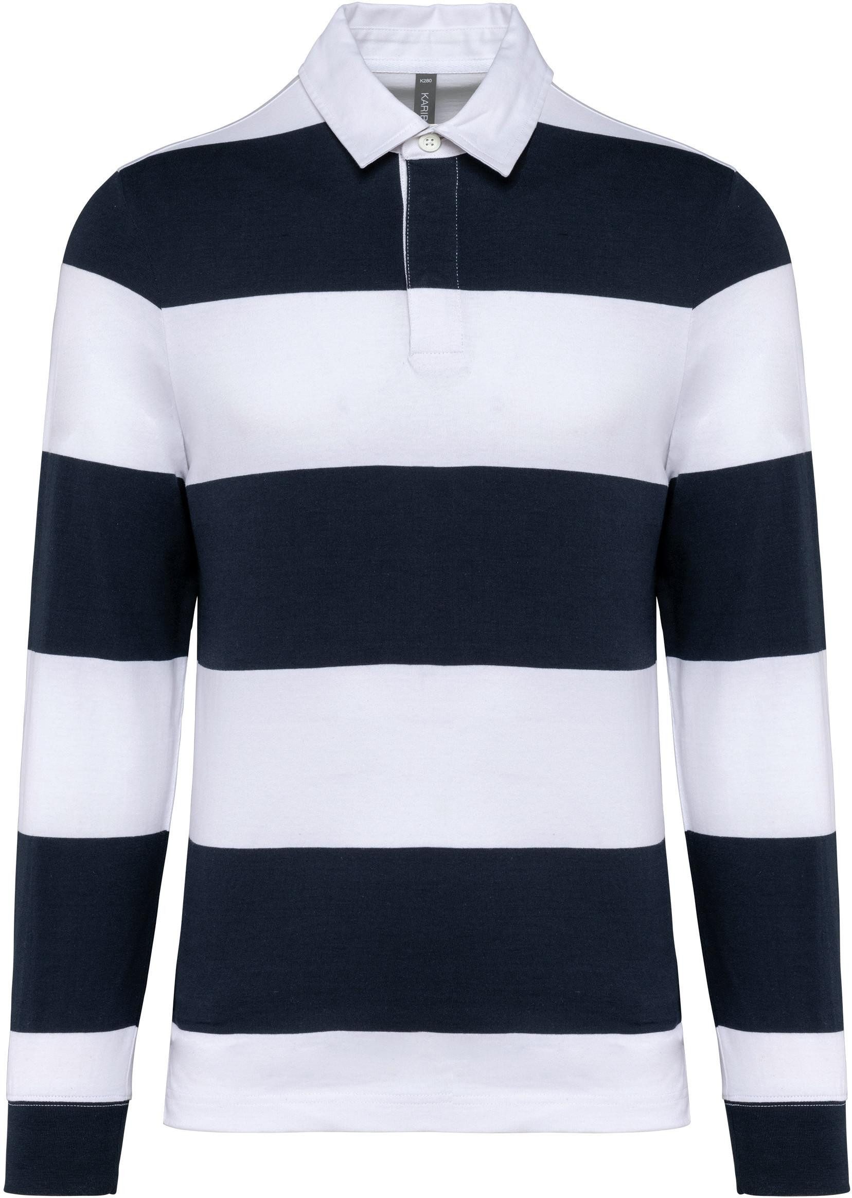 Langarm-Poloshirt Gestreiftes Polohemd mit langen Ärmeln, Unisex