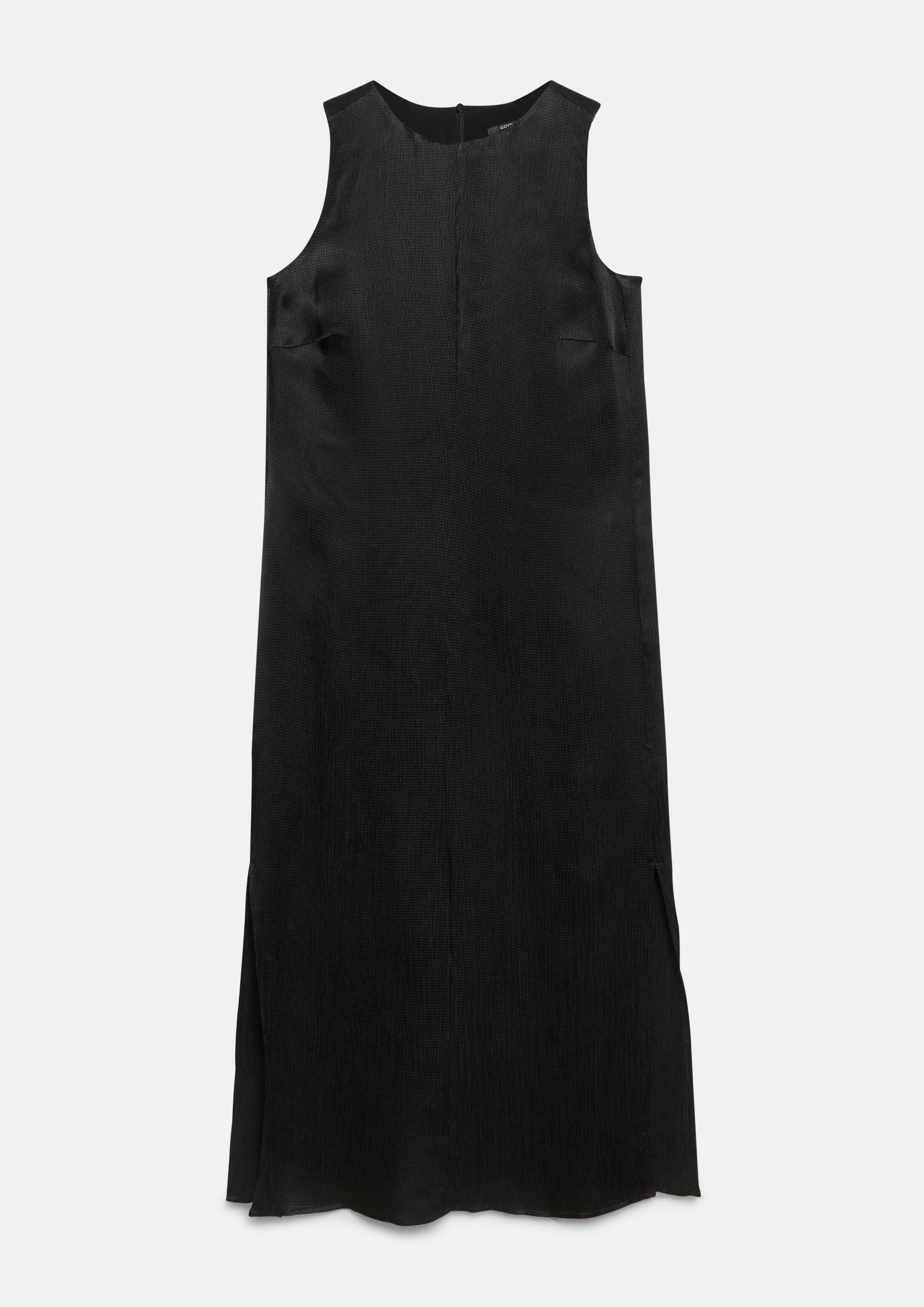 comma Maxikleid Kleid Kleid mit Crépestruktur und Schlitzen
